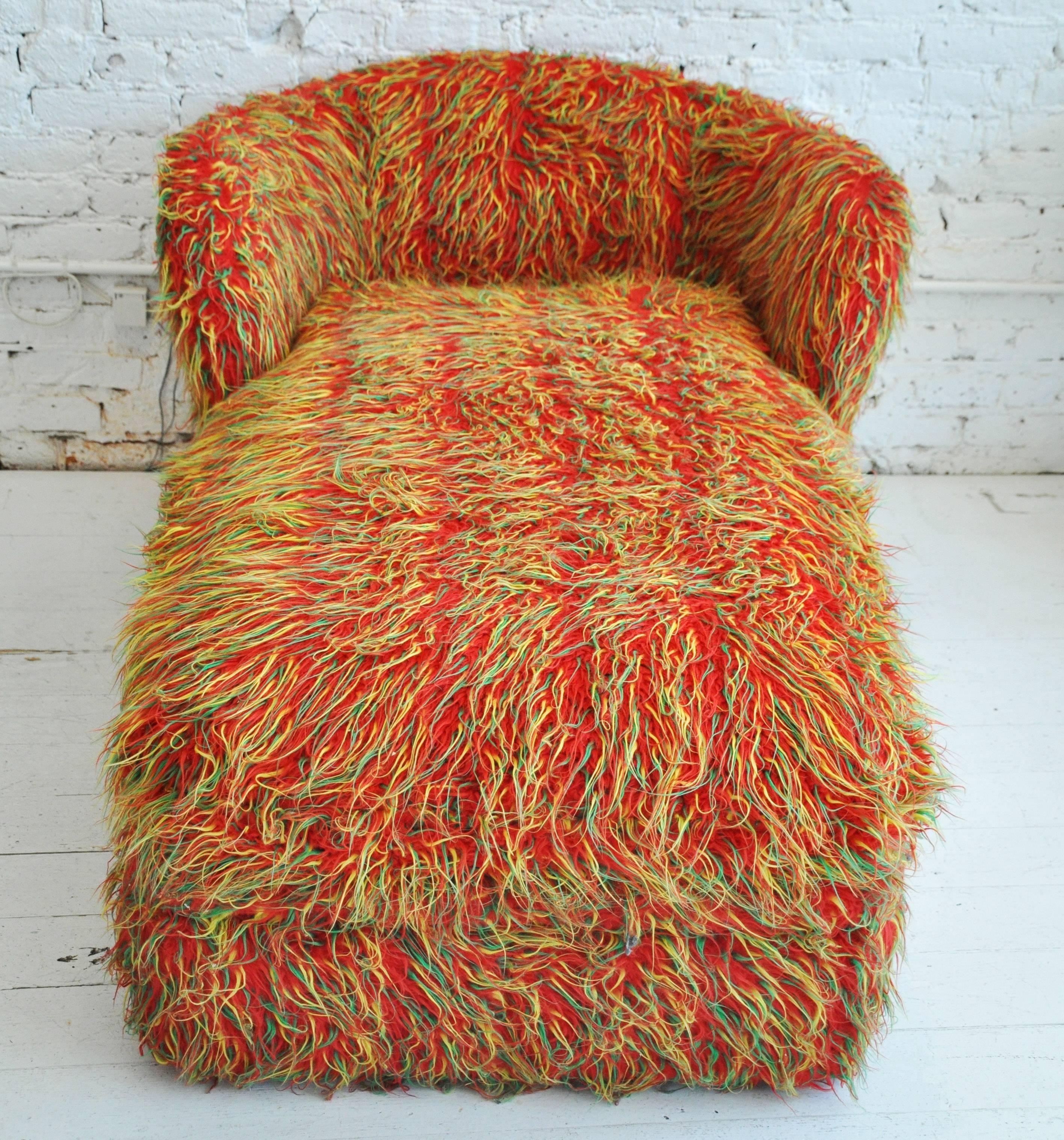 Midcentury Fuzzy Chaise Lounge 2