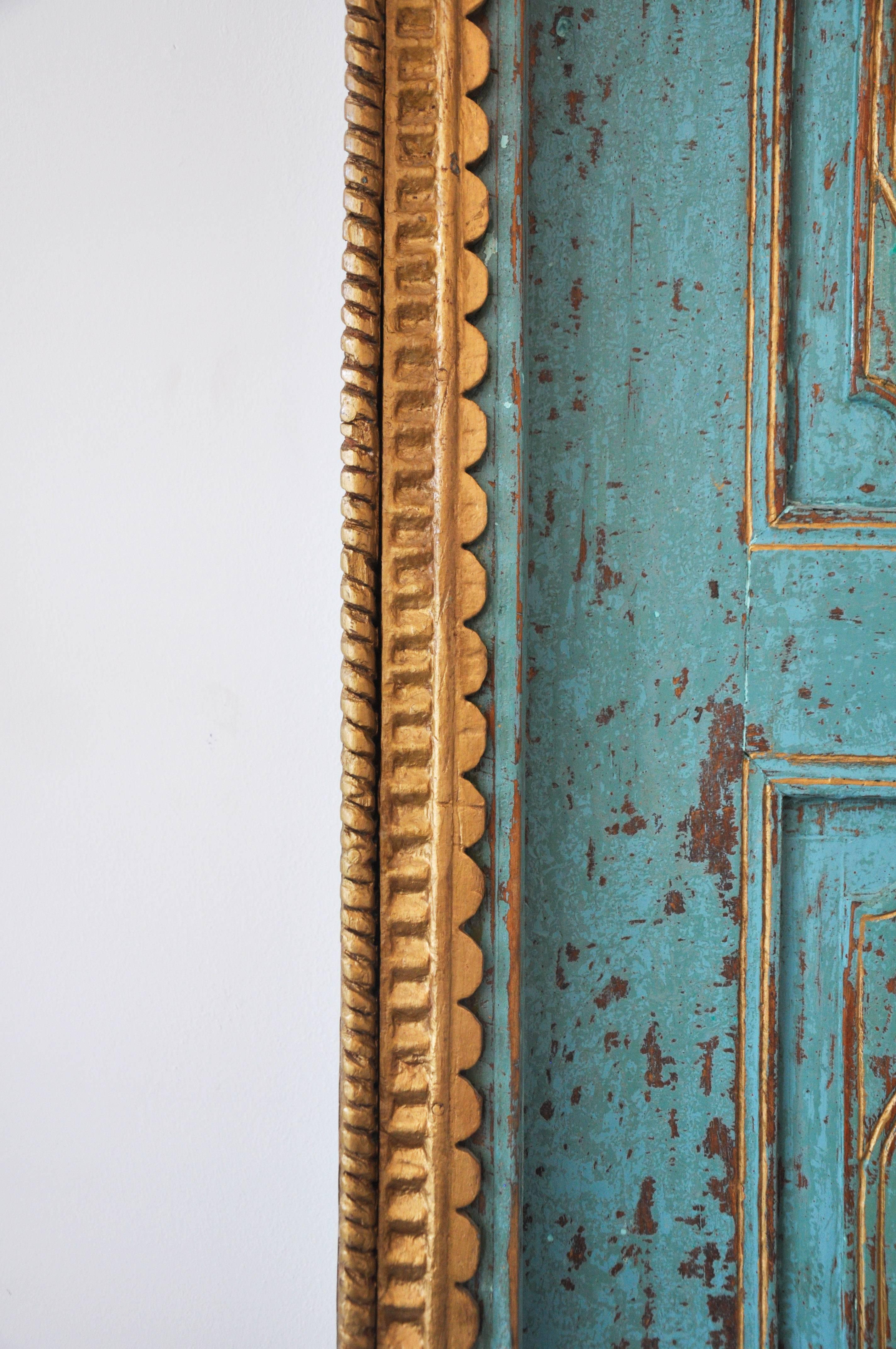 Antique Indian Gilded Doors In Distressed Condition In Phoenix, AZ