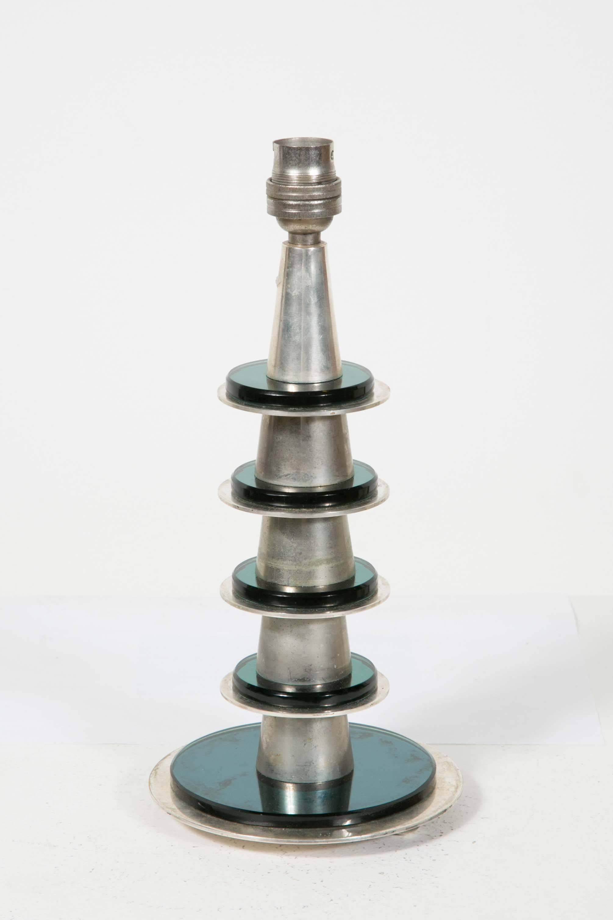 Modernistische Tischlampe von Maison Desny, Art Deco, um 1930 (Art déco)