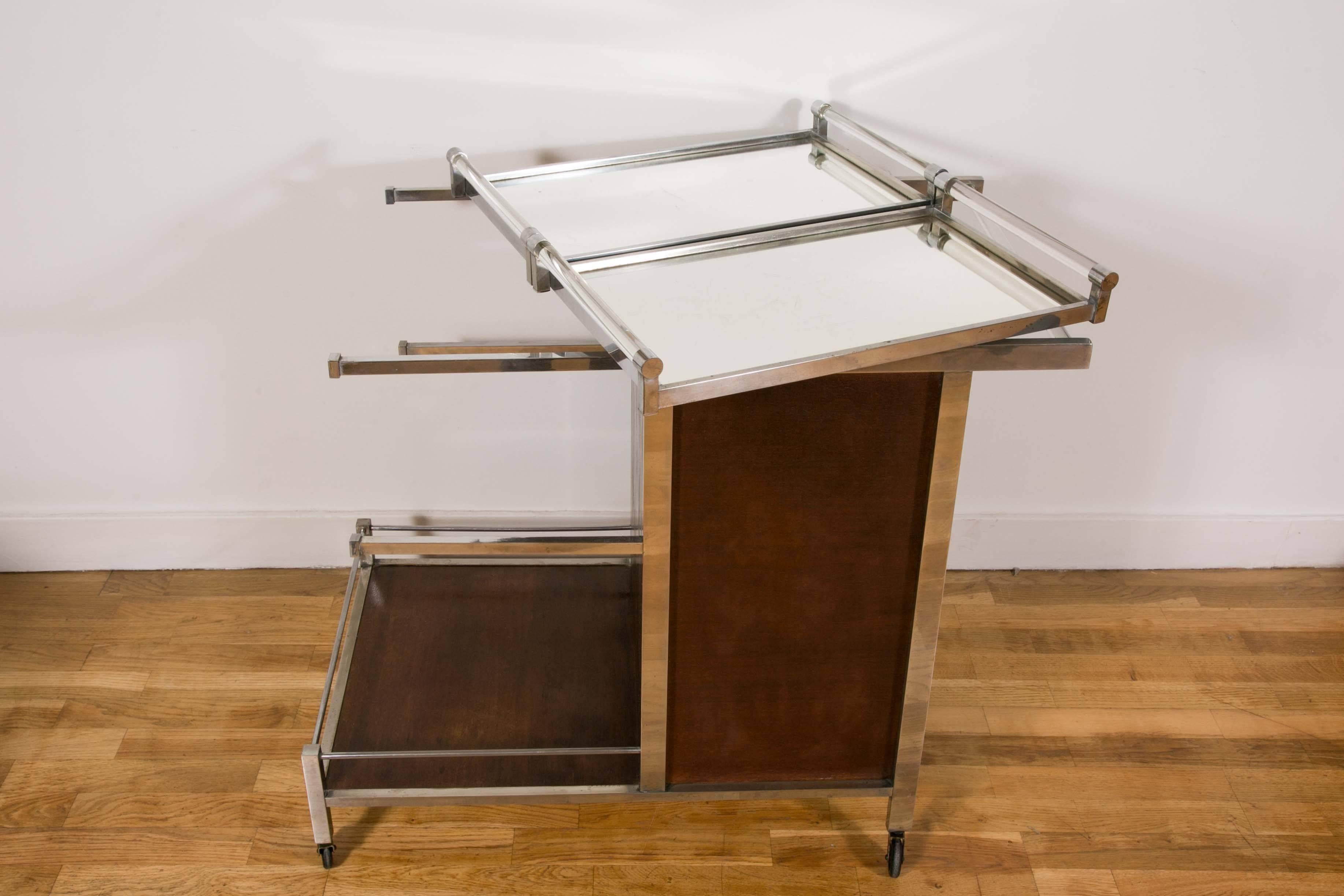 Amazing Original Bar Cart by Jacques Adnet, Art DéCo/Modernism, circa 1935 1