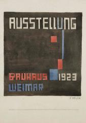 Rare projet d'aquarelle original pour une affiche d'une exposition du Bauhaus, P. Keler, 1923