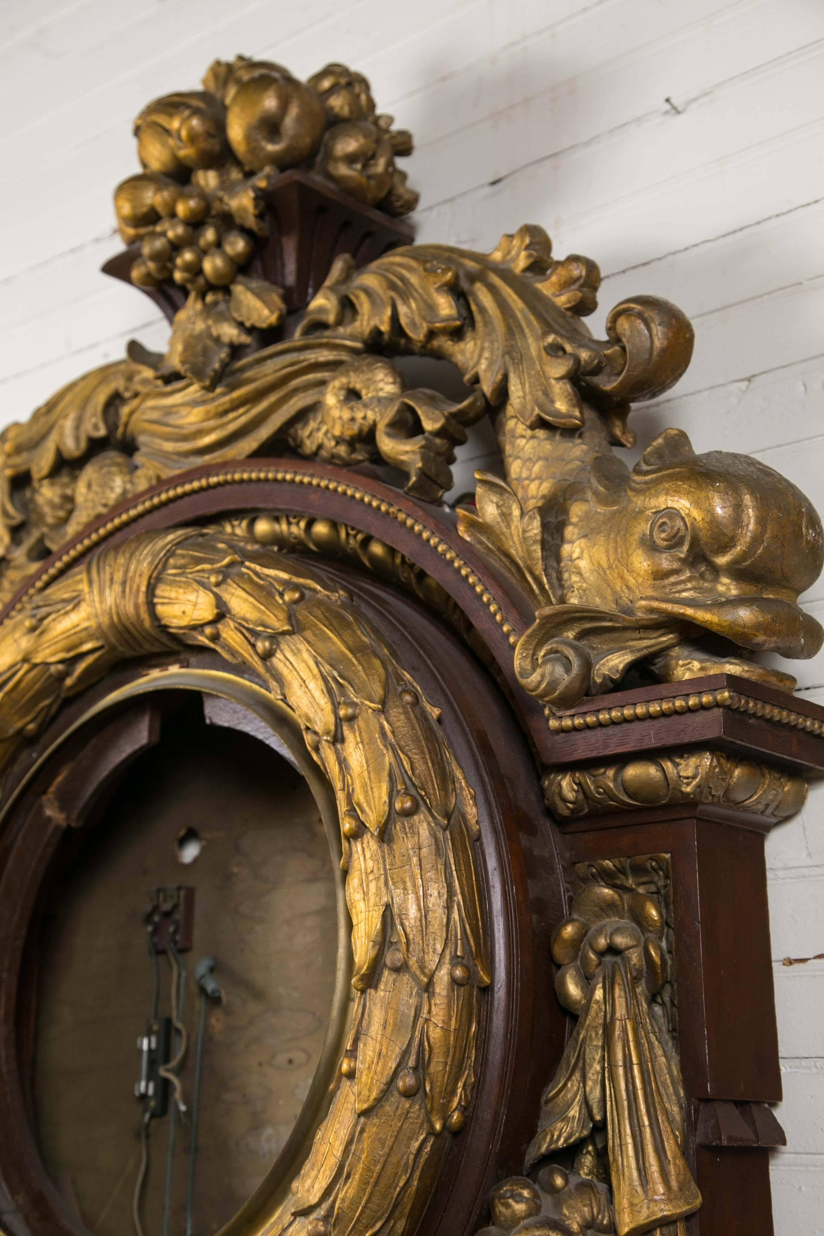 Unusual Wall Hanging Clock Case In Fair Condition In Woodbury, CT