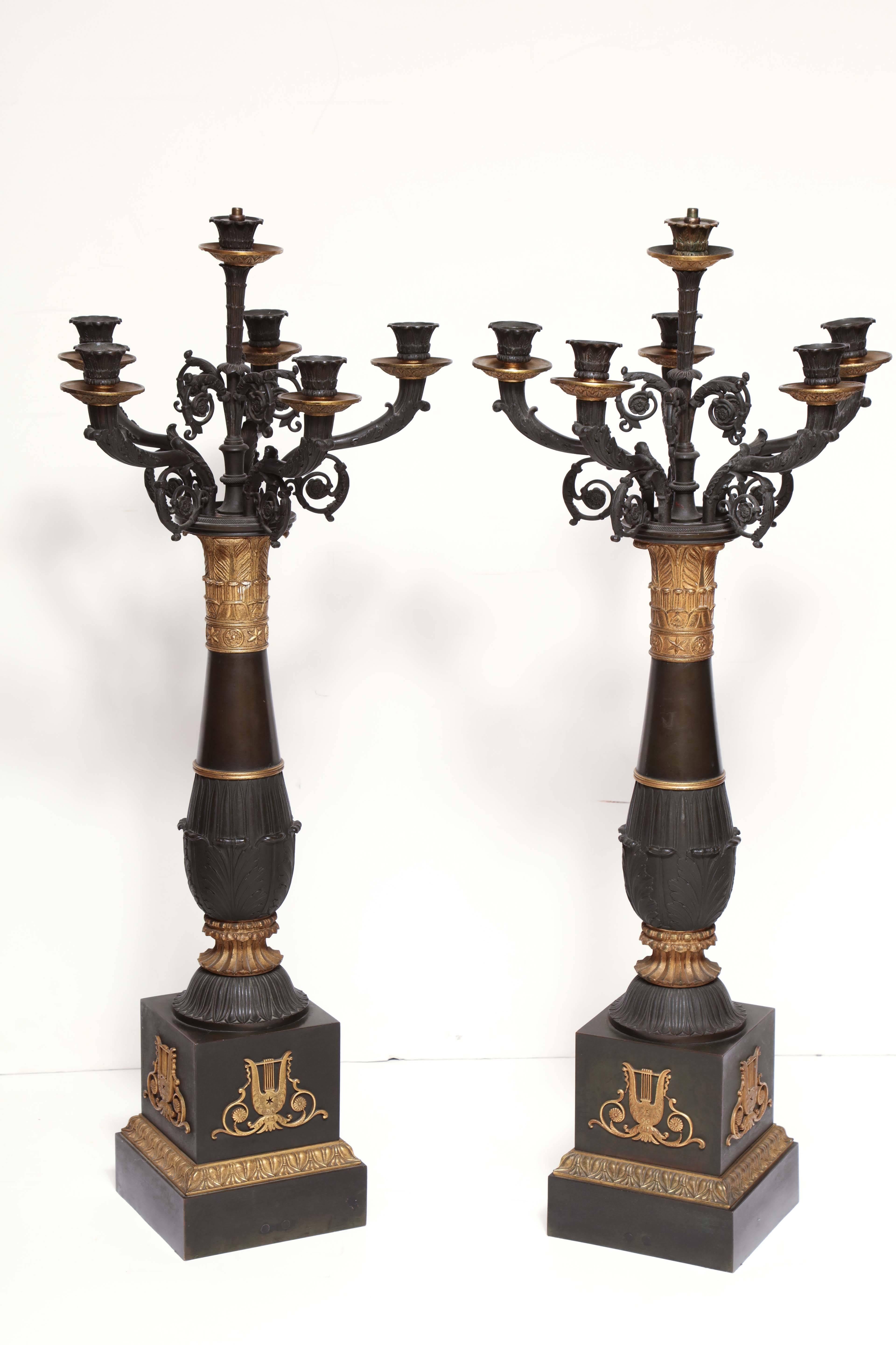 19th Century Pair of French Tall Candelabra