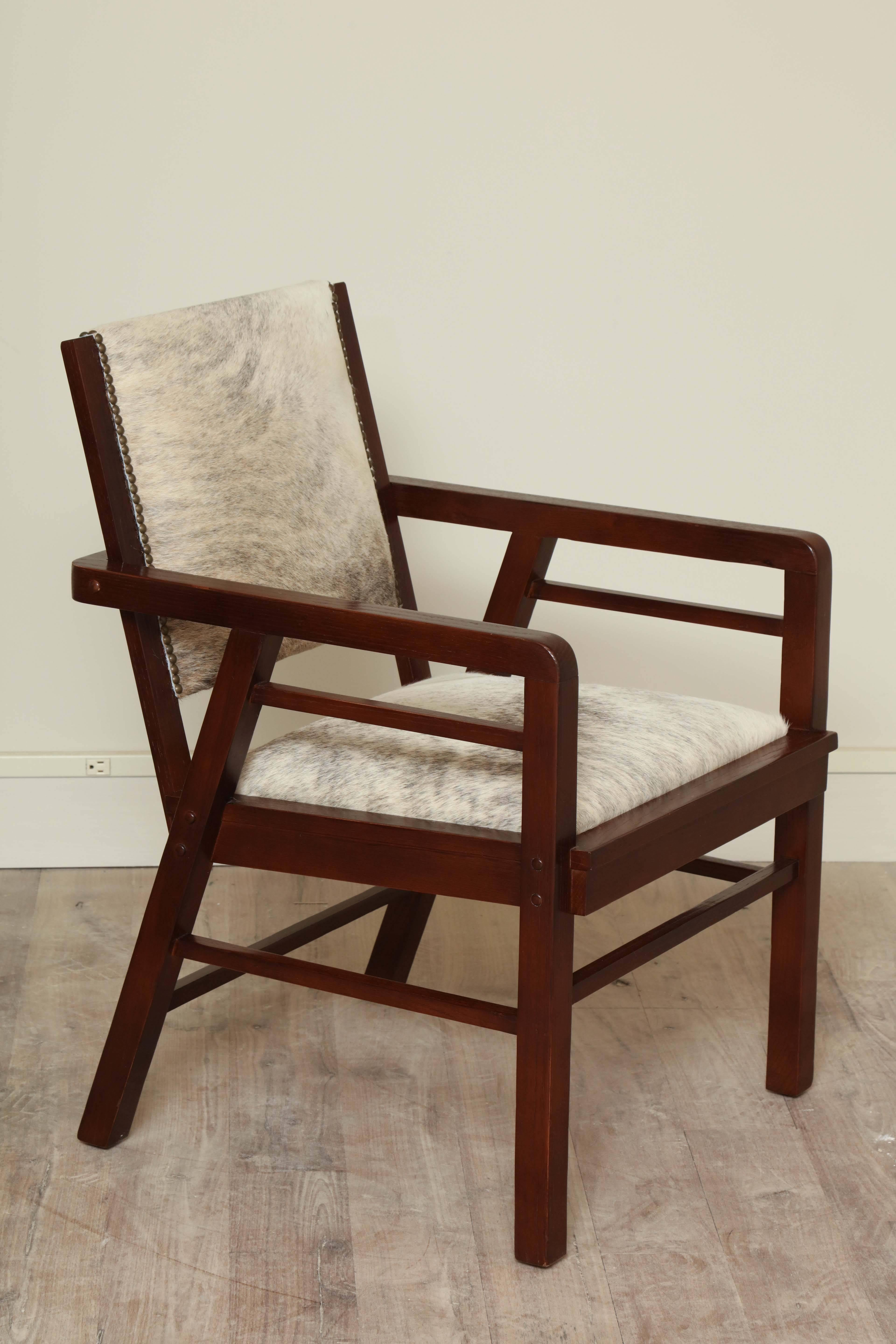 Wood Pair of Oak Chairs For Sale