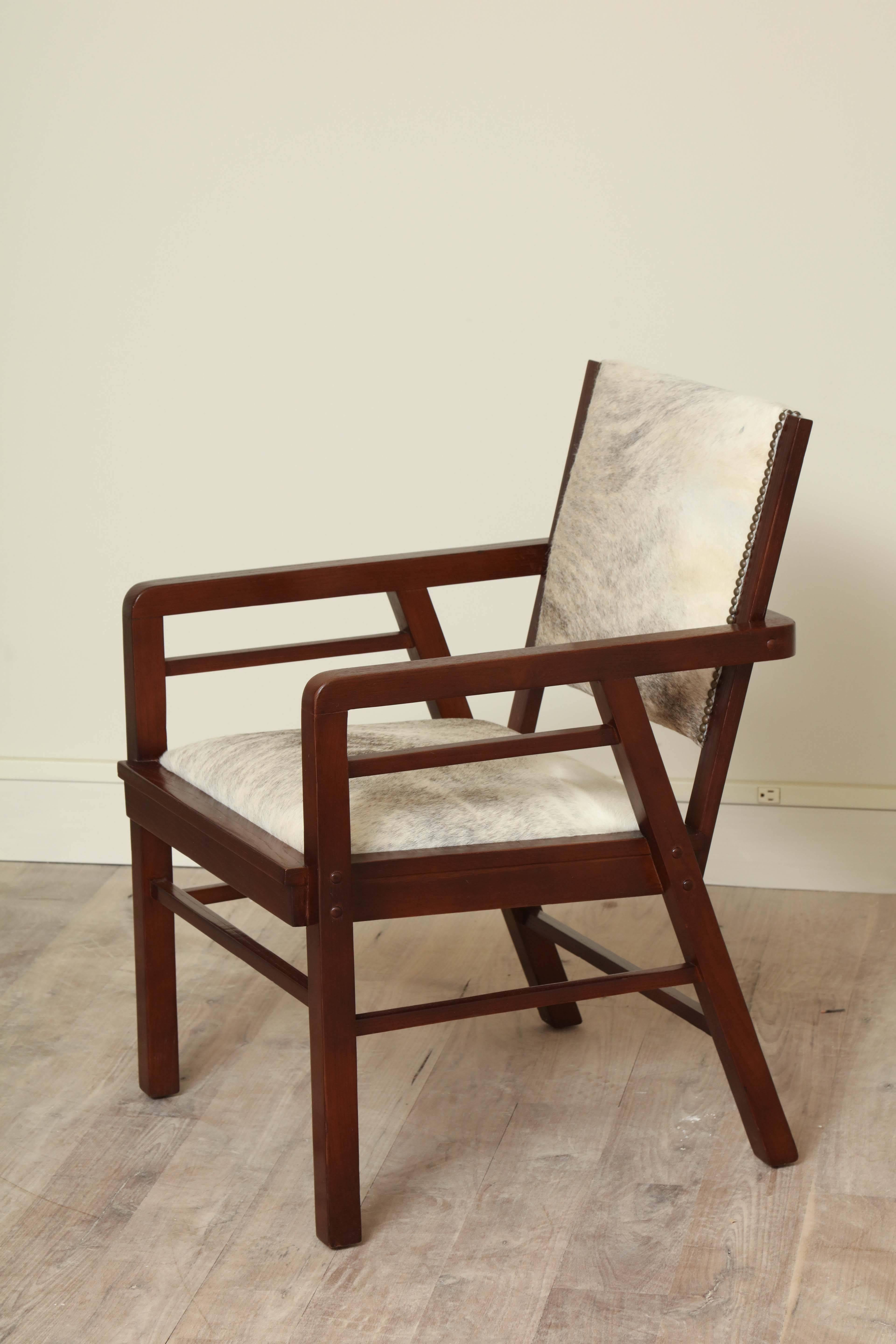 Pair of Oak Chairs For Sale 4