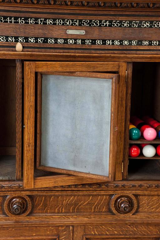 Victorian Carved Oak Billiards by Thurston and Co. of London
