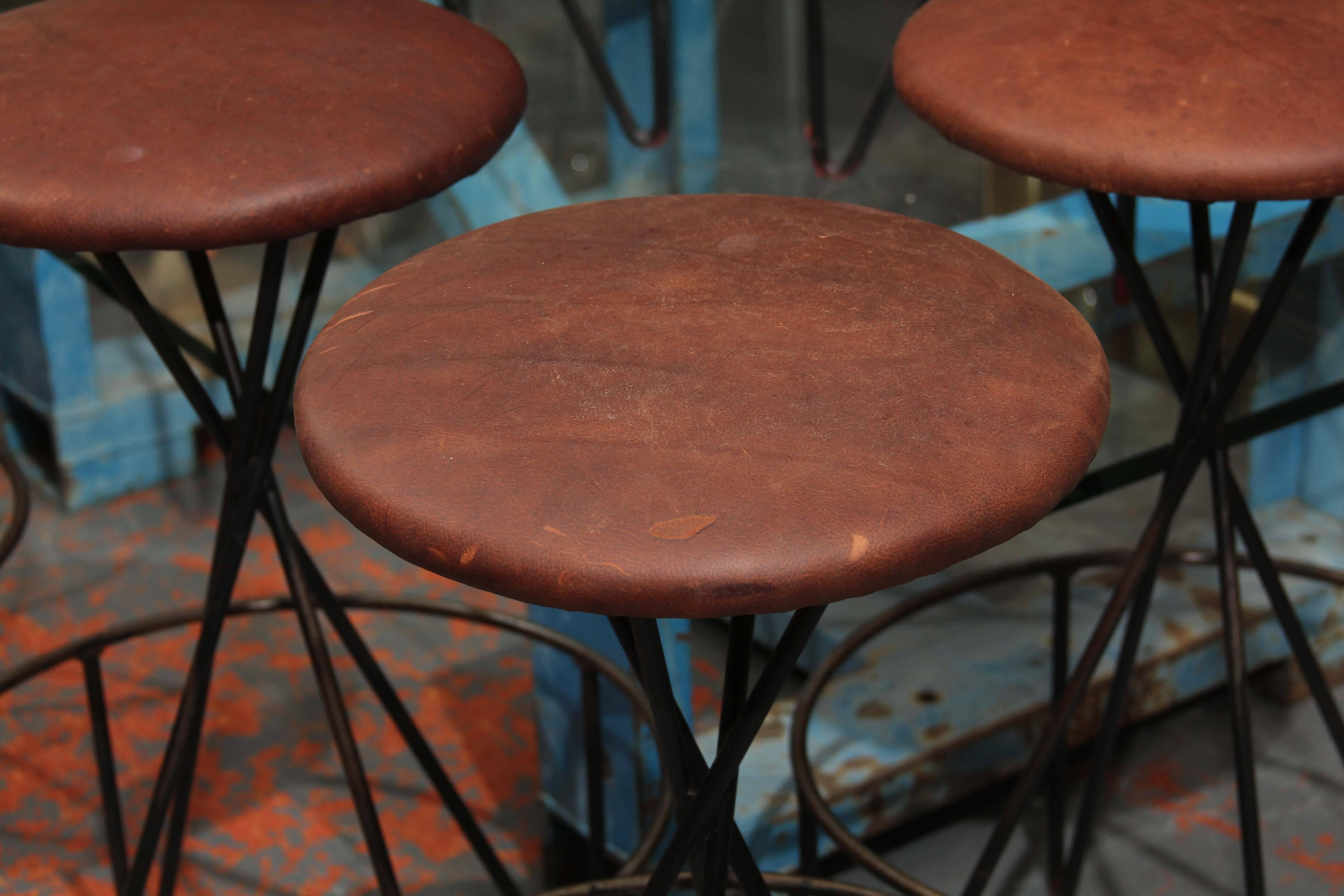 Set of Eight Barstools In Distressed Condition In Seattle, WA