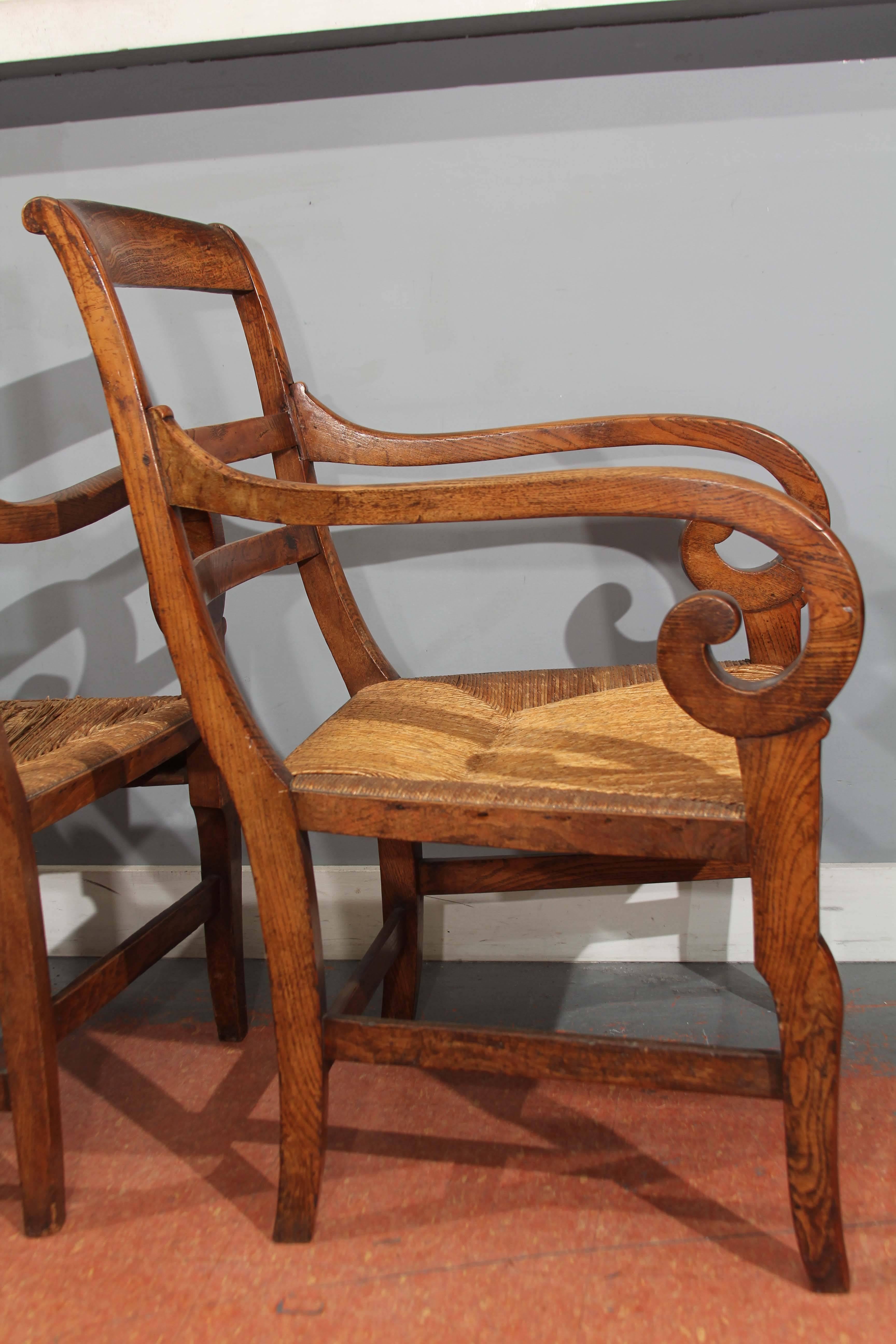 Pair of Wood Curled Armchairs 2