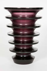 Leila, a unique dark purple / blackberry coloured glass vase by Paul Stopler