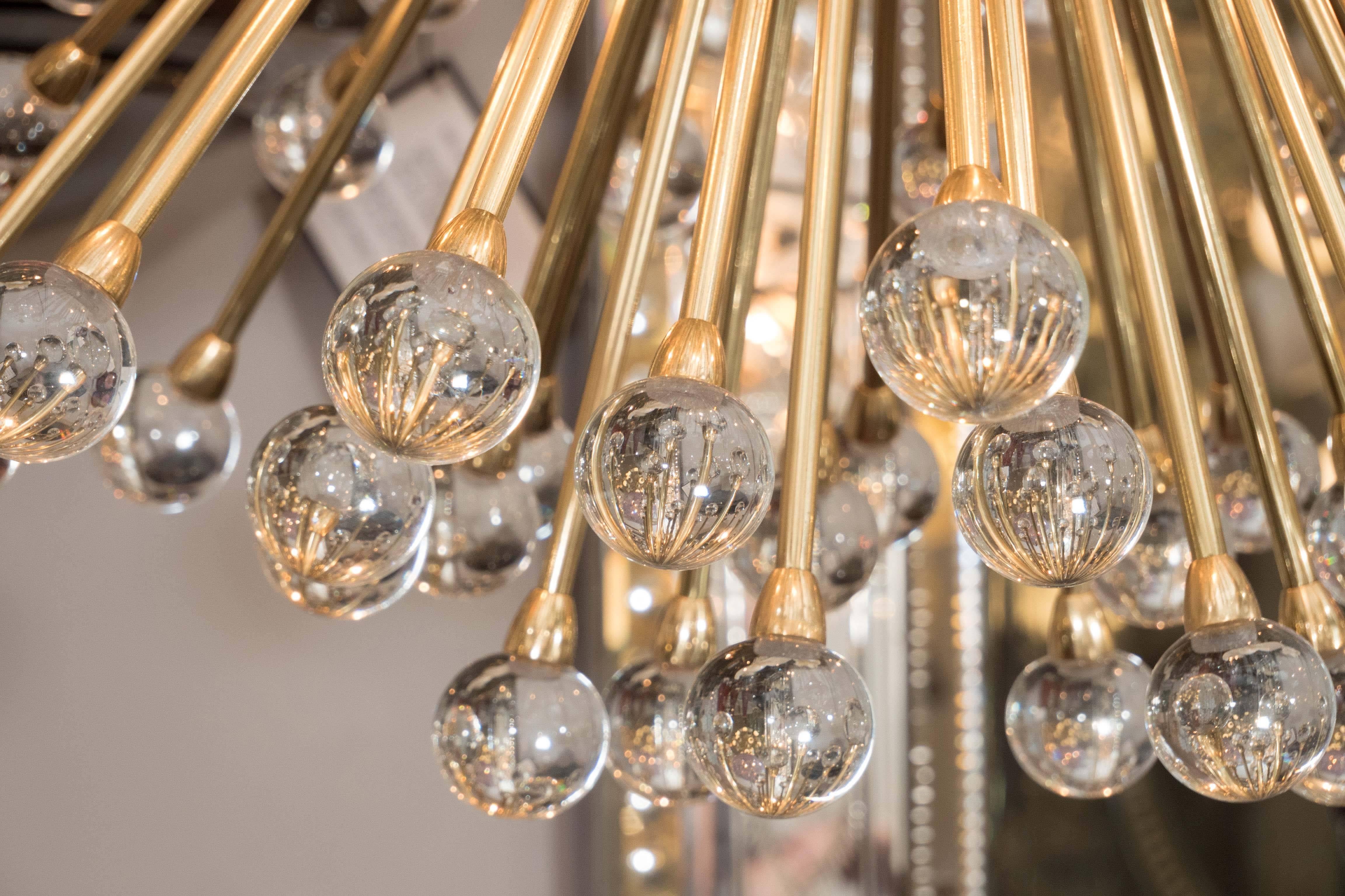 Stunning Huge Murano Glass Ball Sputnik Chandelier In Excellent Condition In New York, NY