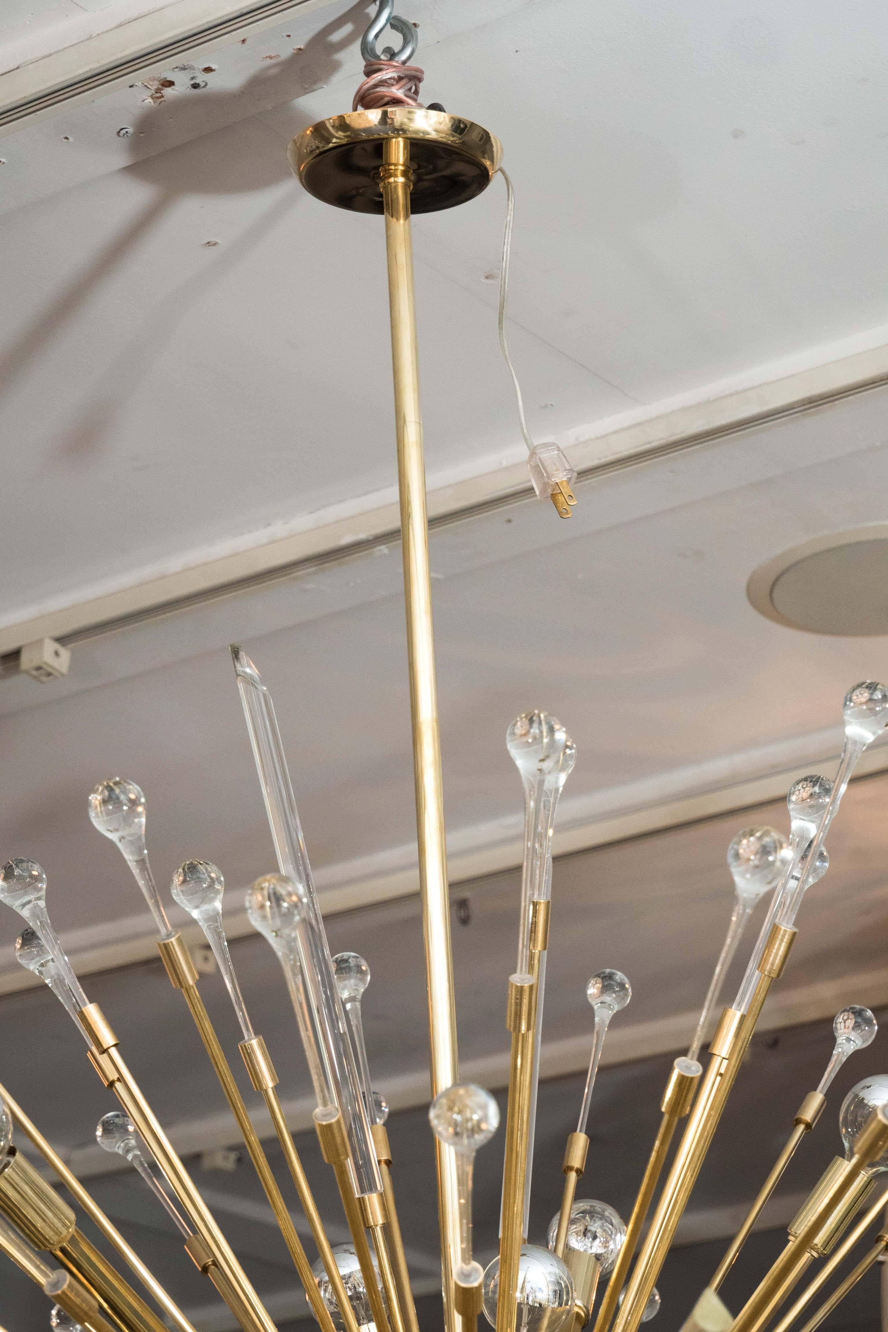 Lustre Spoutnik en verre géant en forme de goutte d'eau et de tige Neuf - En vente à New York, NY
