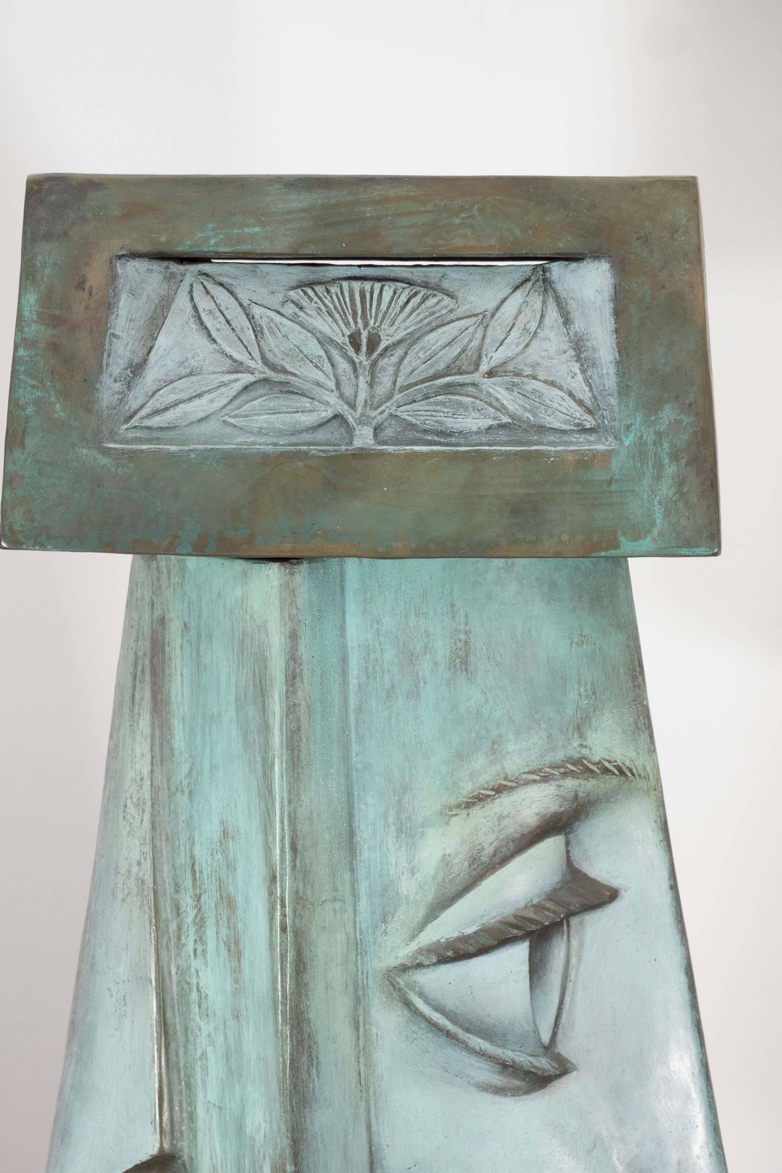 20th Century Bronze Profile Lamp