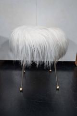 Pair of Vintage Fur Stools