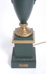 Metal lamp of Amphora shape with scrolling handles, USA circa 1950