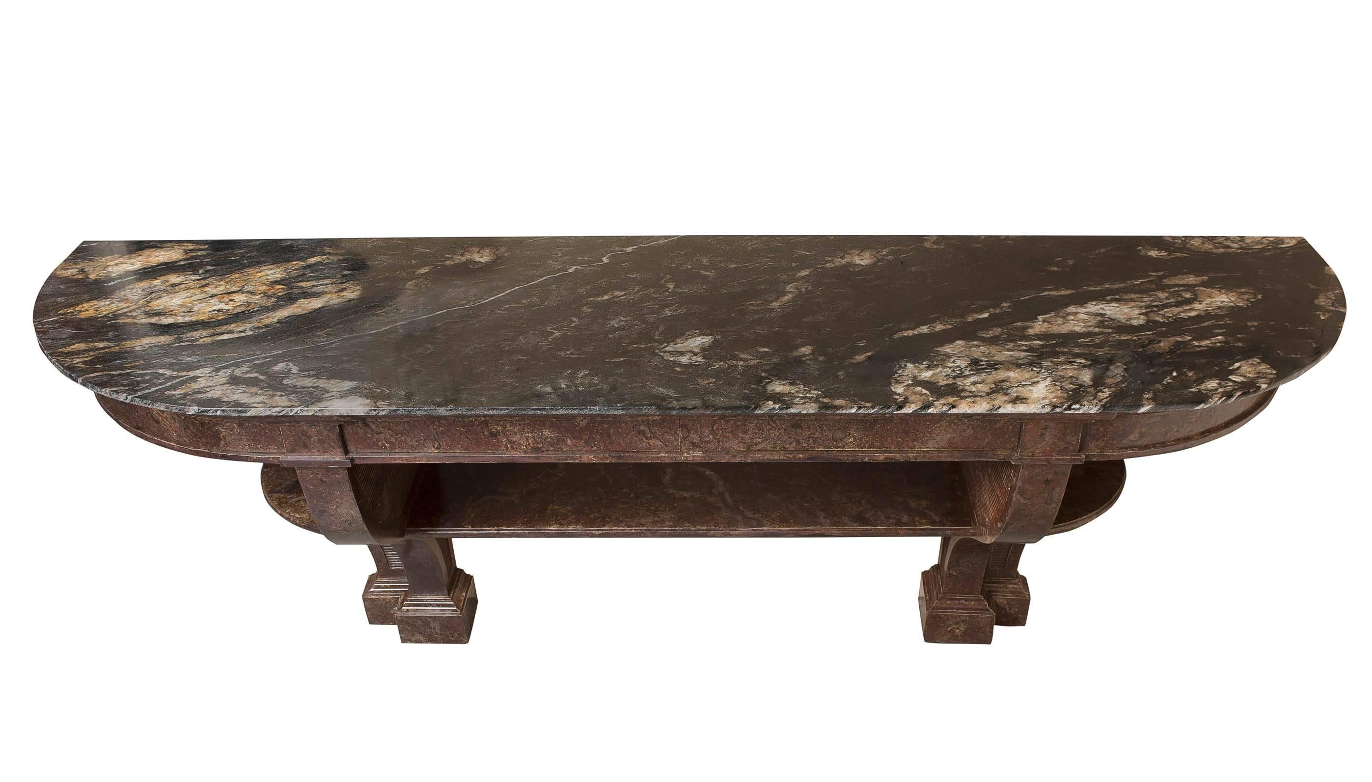 Console table  with granite top, France circa 1920 For Sale 1