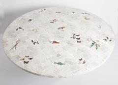Barnaba Fornasetti centre table "Ultime Notizie", Italy circa 1995