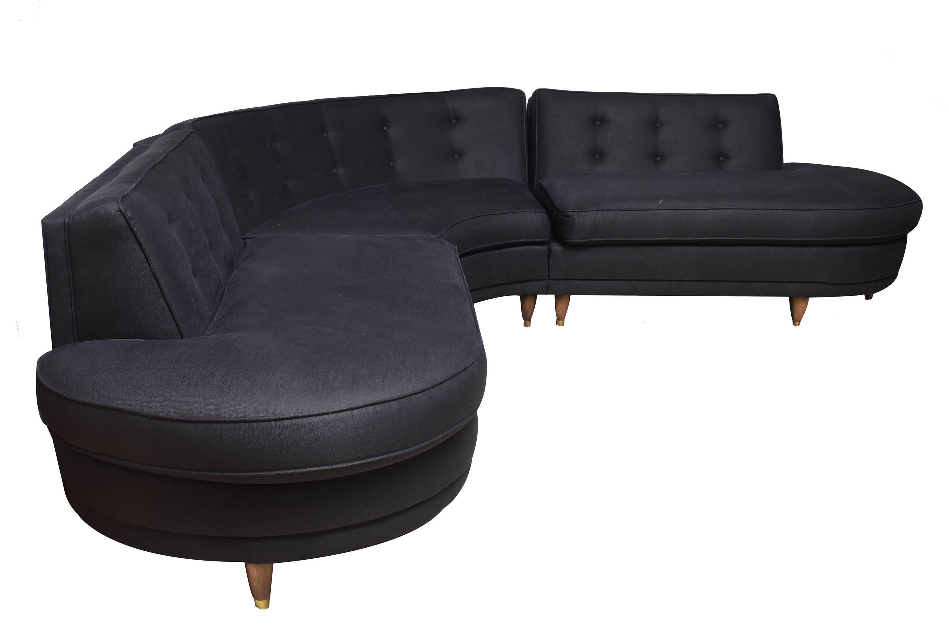Harvey Probber Three Decomposable Pieces Sofa In Excellent Condition For Sale In Milan, IT
