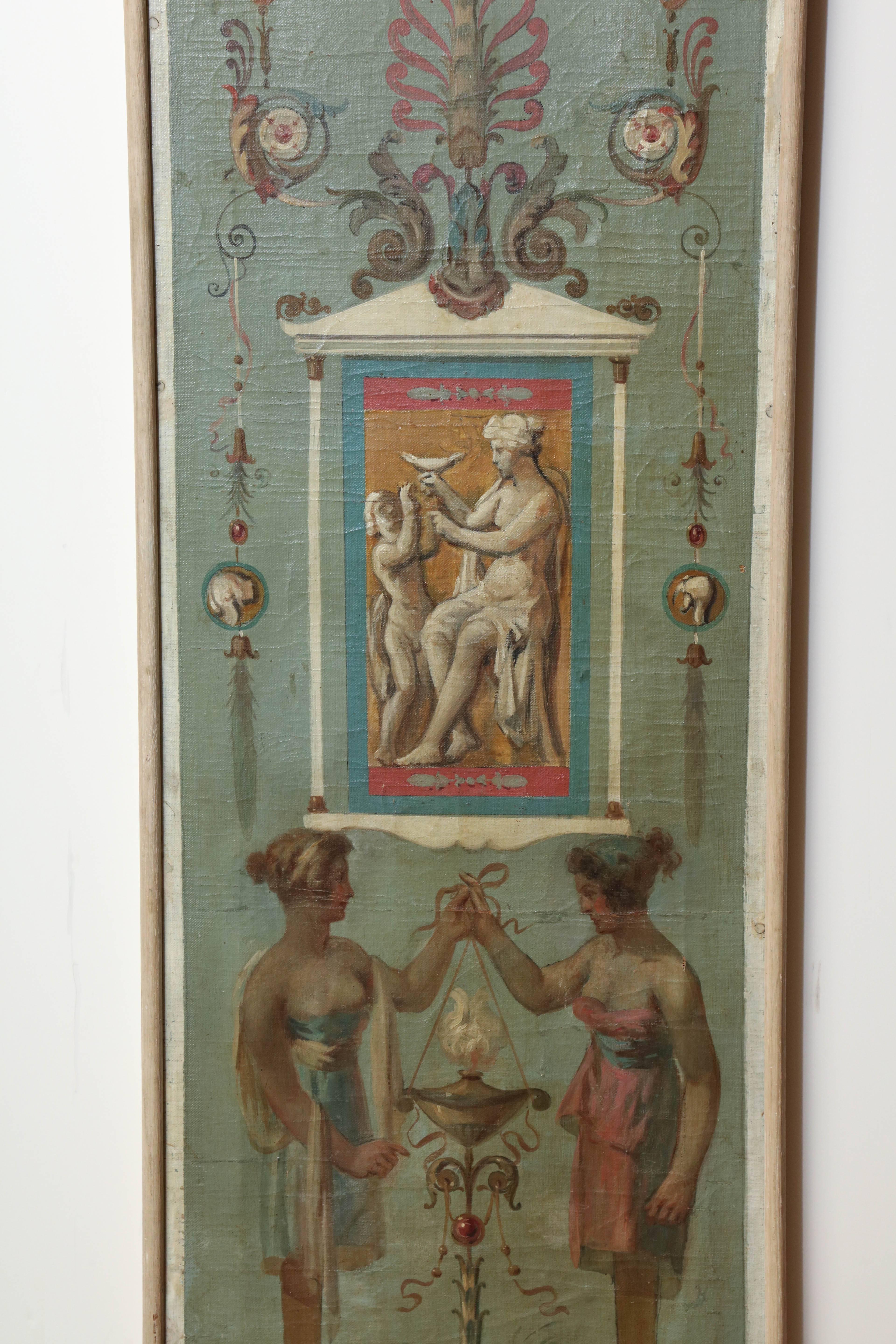 Italian Late 19th Century Allegorical Oil on Canvas For Sale