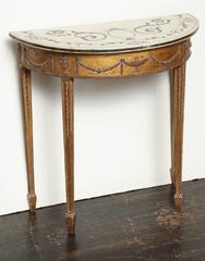 Late 18th Century English, Gilded Console with Intarsia Marble Top