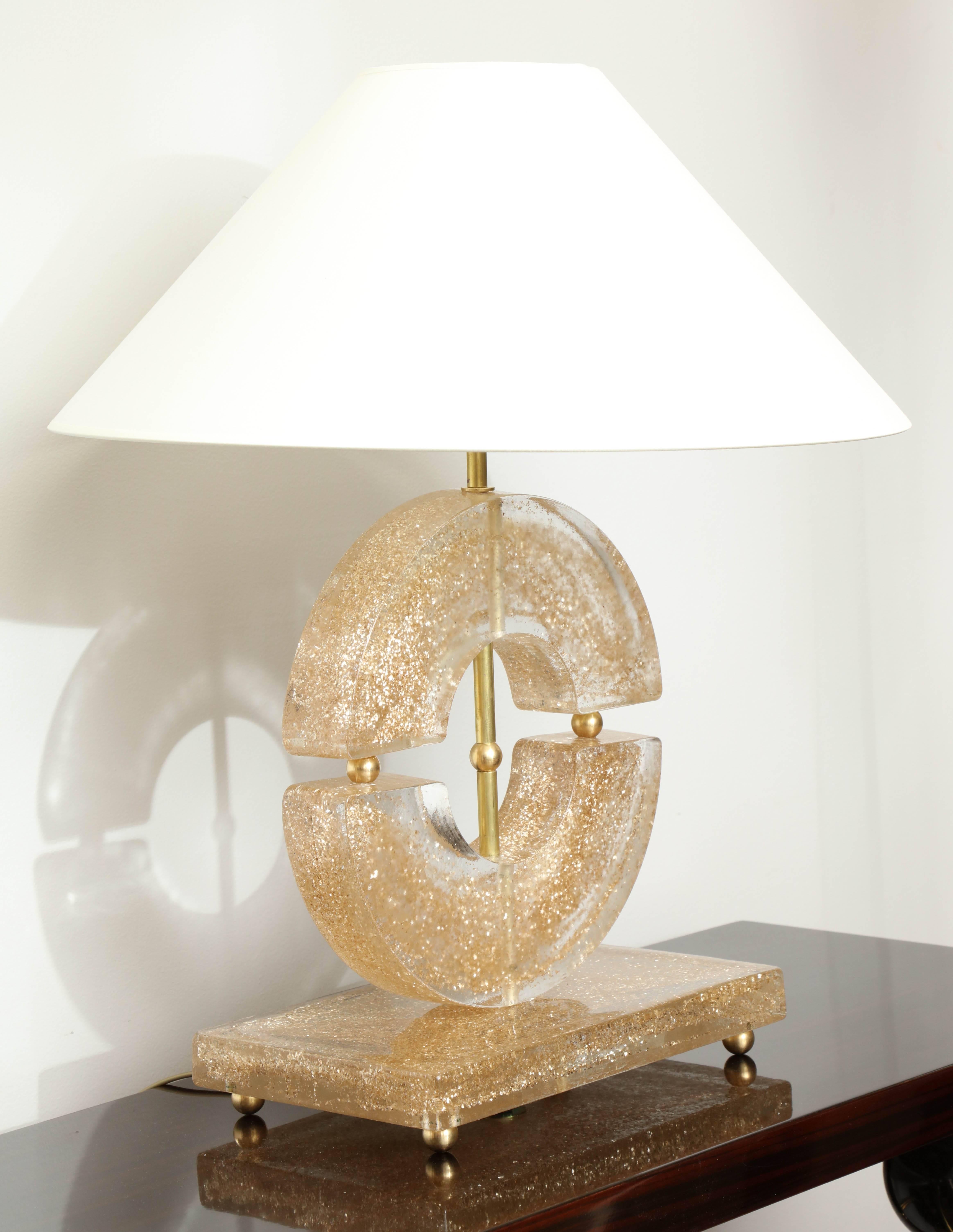 Mid-20th Century Pair of Elegant Deco Murano Table Lamps