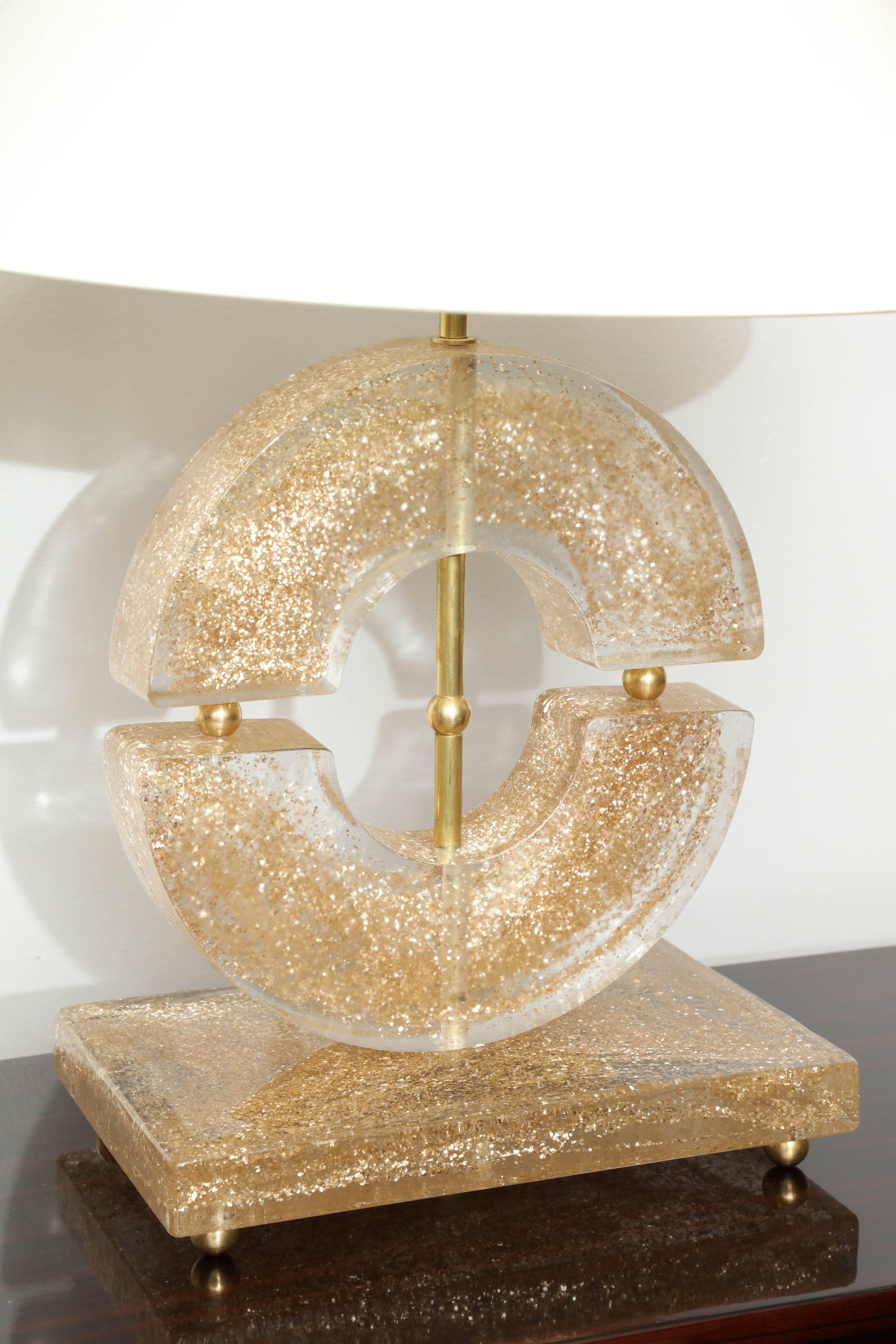 Pair of Elegant Deco Murano Table Lamps 1