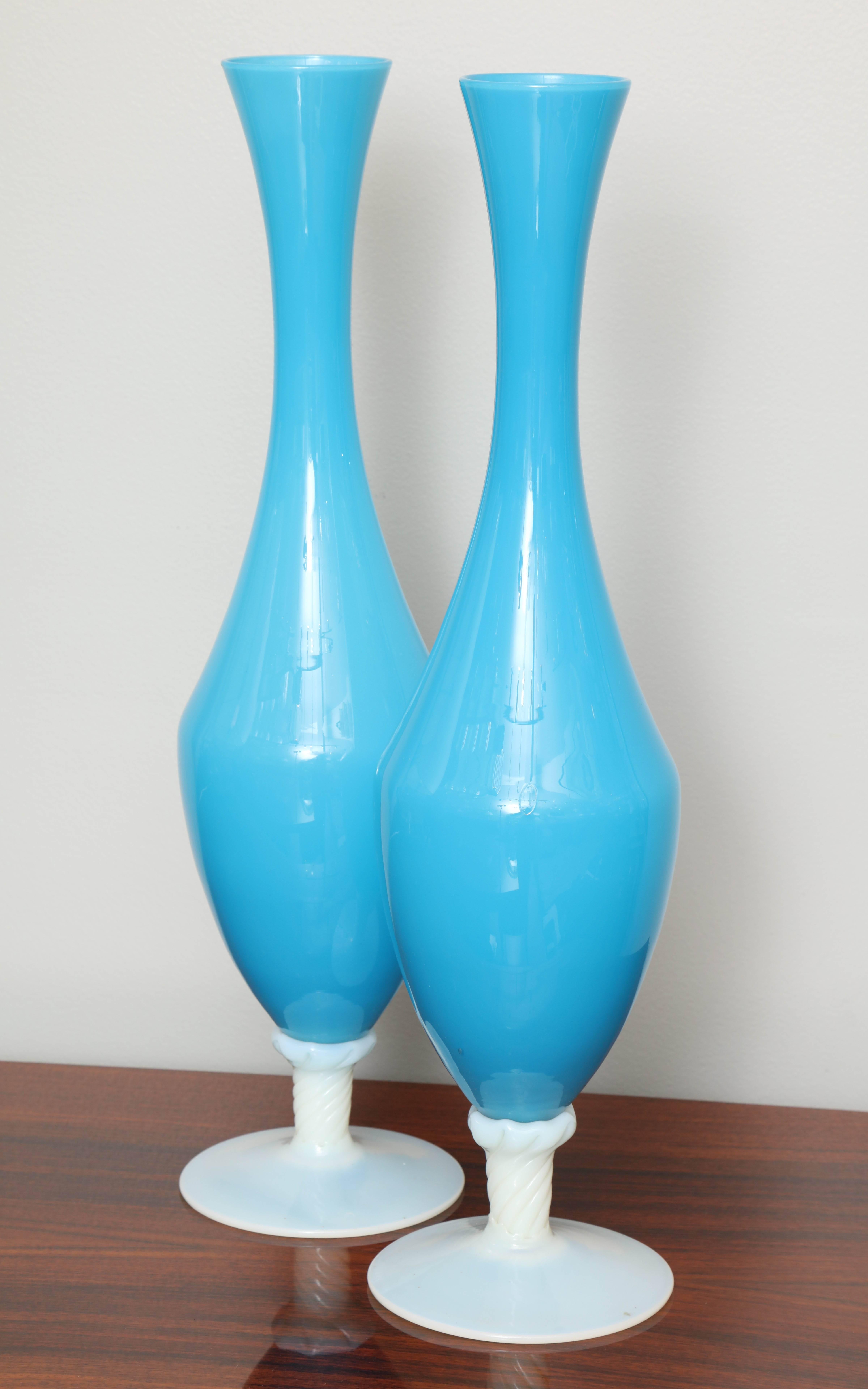 French Grand Opaline Vases