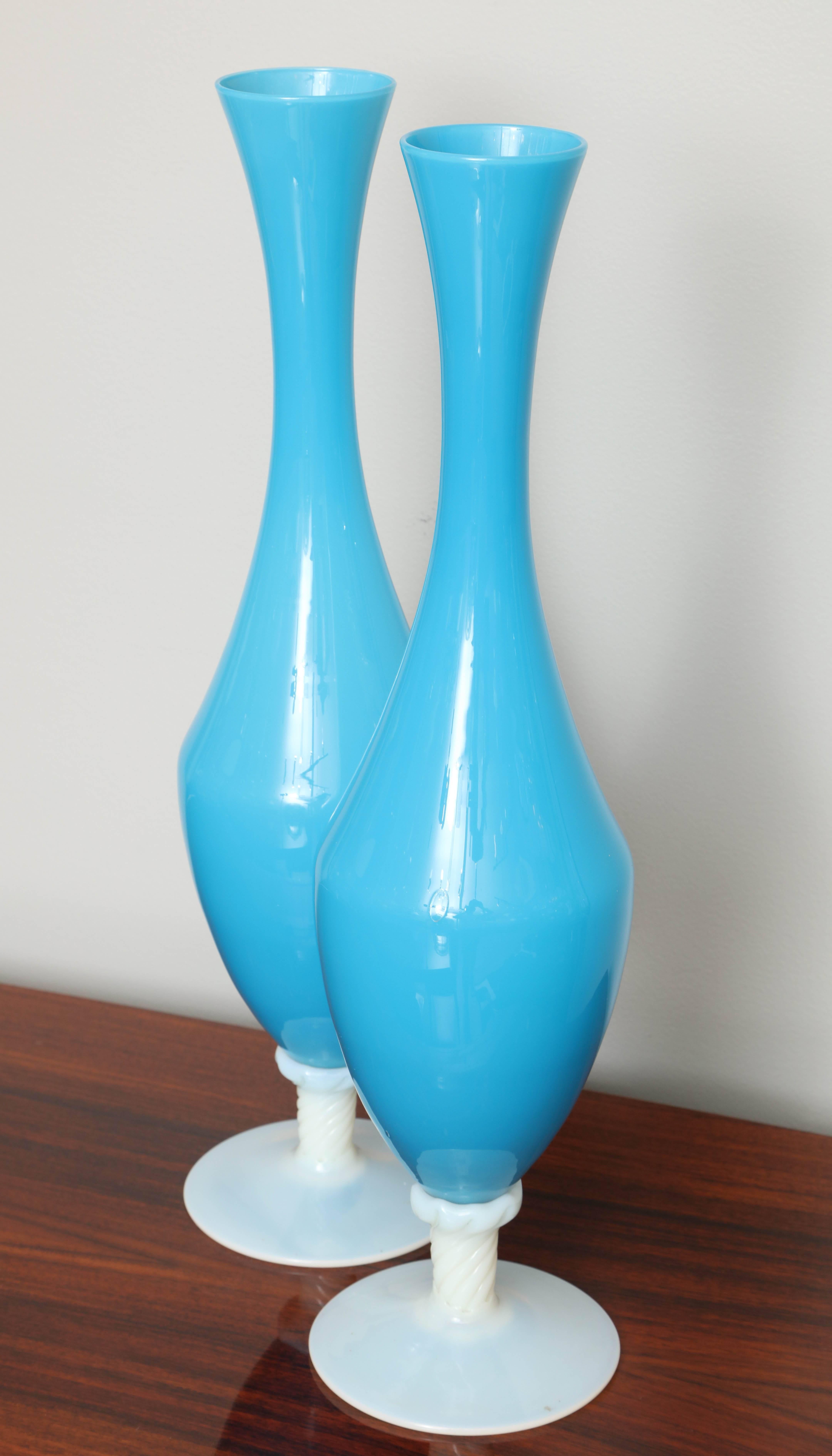 Mid-20th Century Grand Opaline Vases
