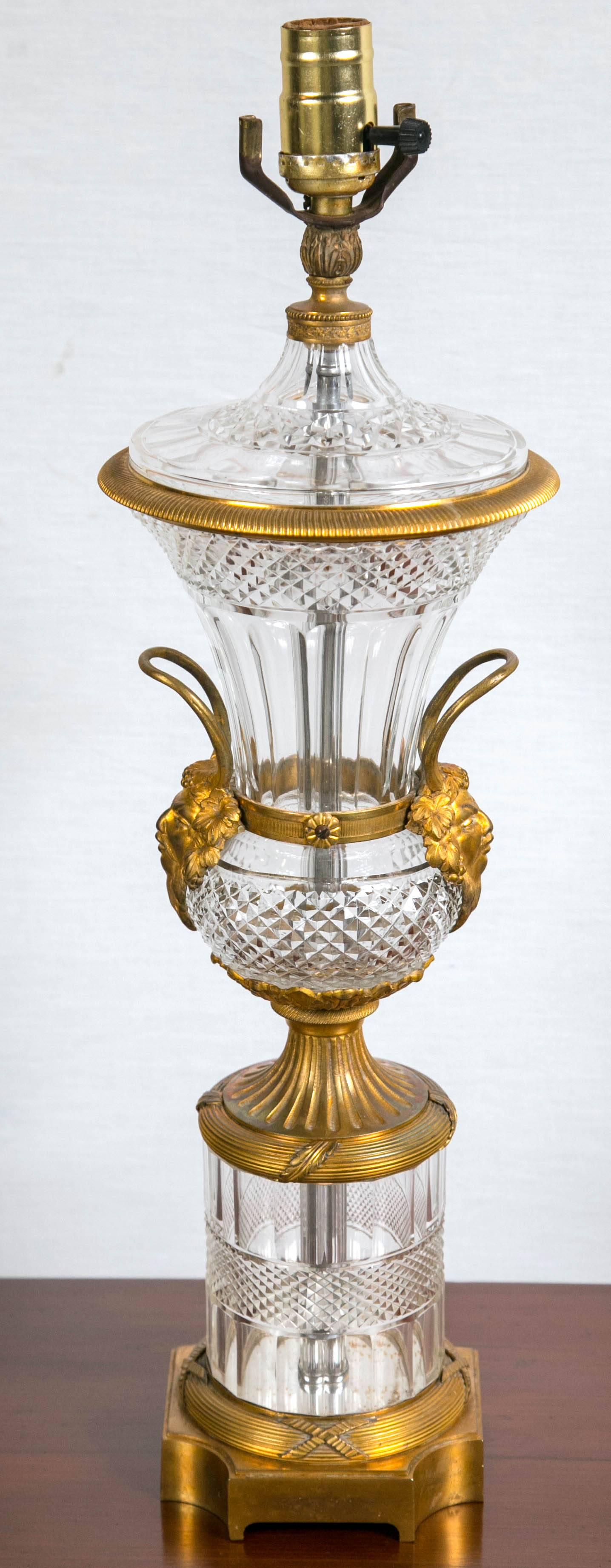 Beautiful pair of Baccarat crystal lamps with gilt bronze mounts.
 