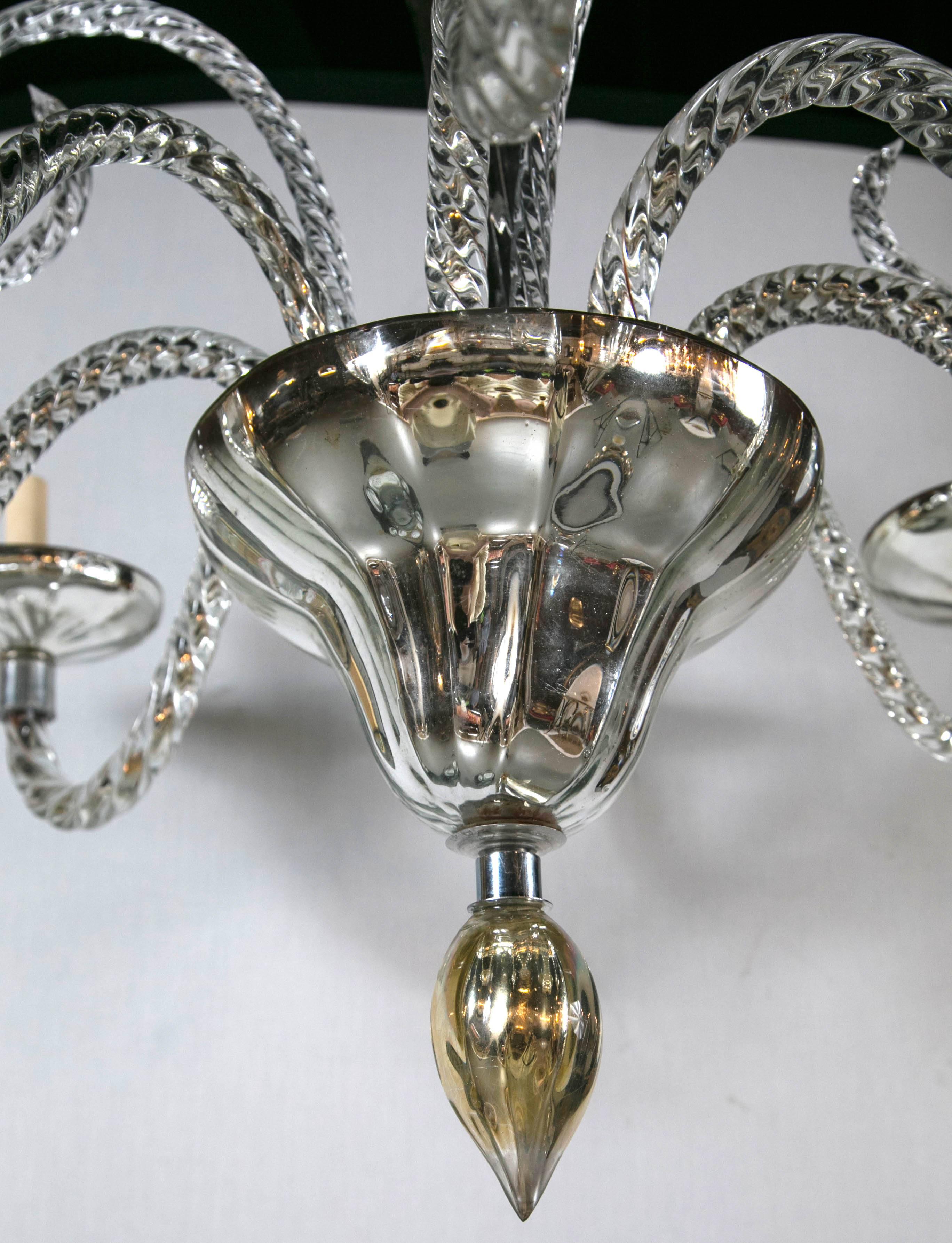 Pair of French Mercury Glass Chandeliers For Sale 1