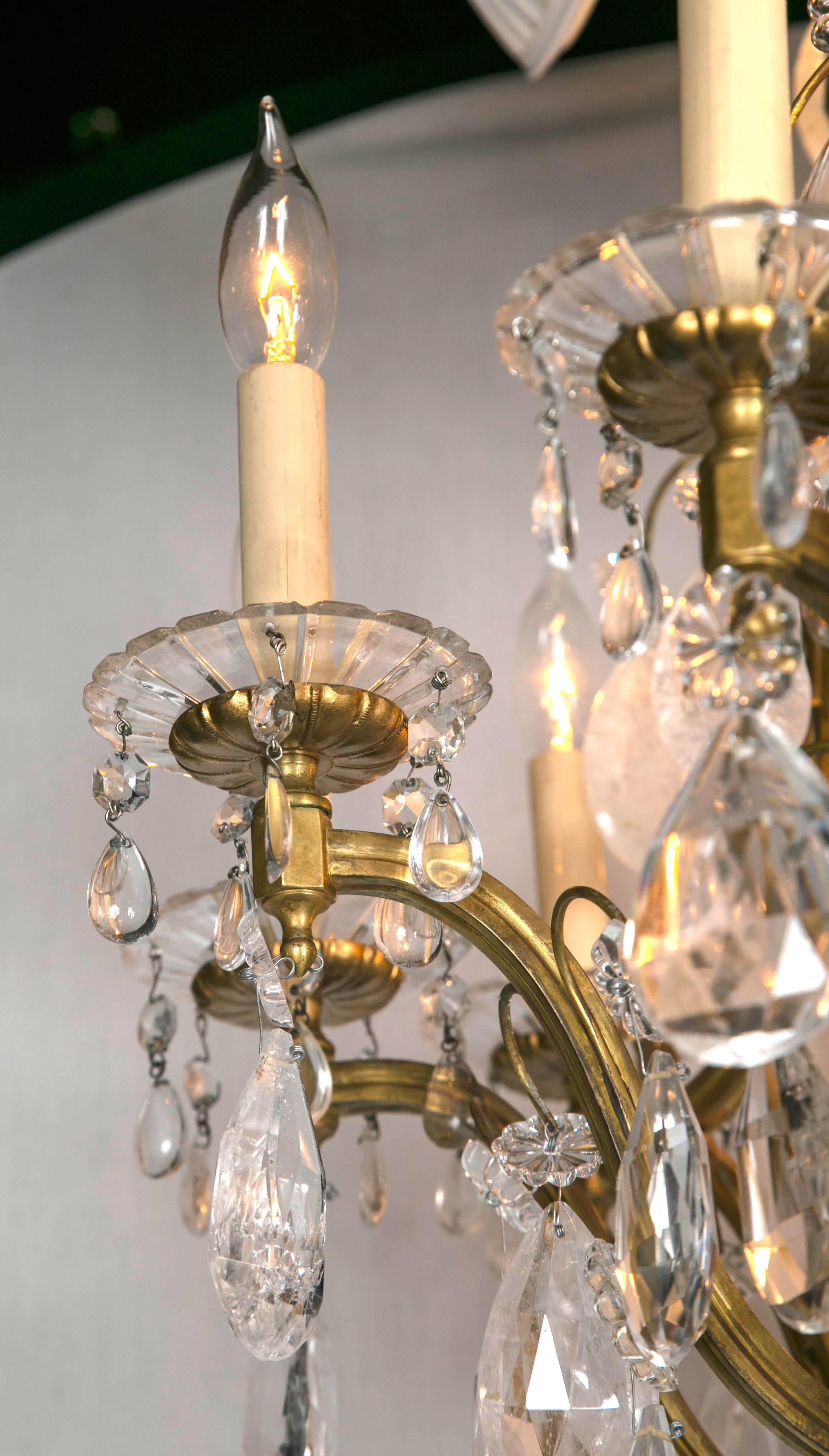 Pair of French Gilt Bronze Eighteen-Light Chandeliers For Sale 1