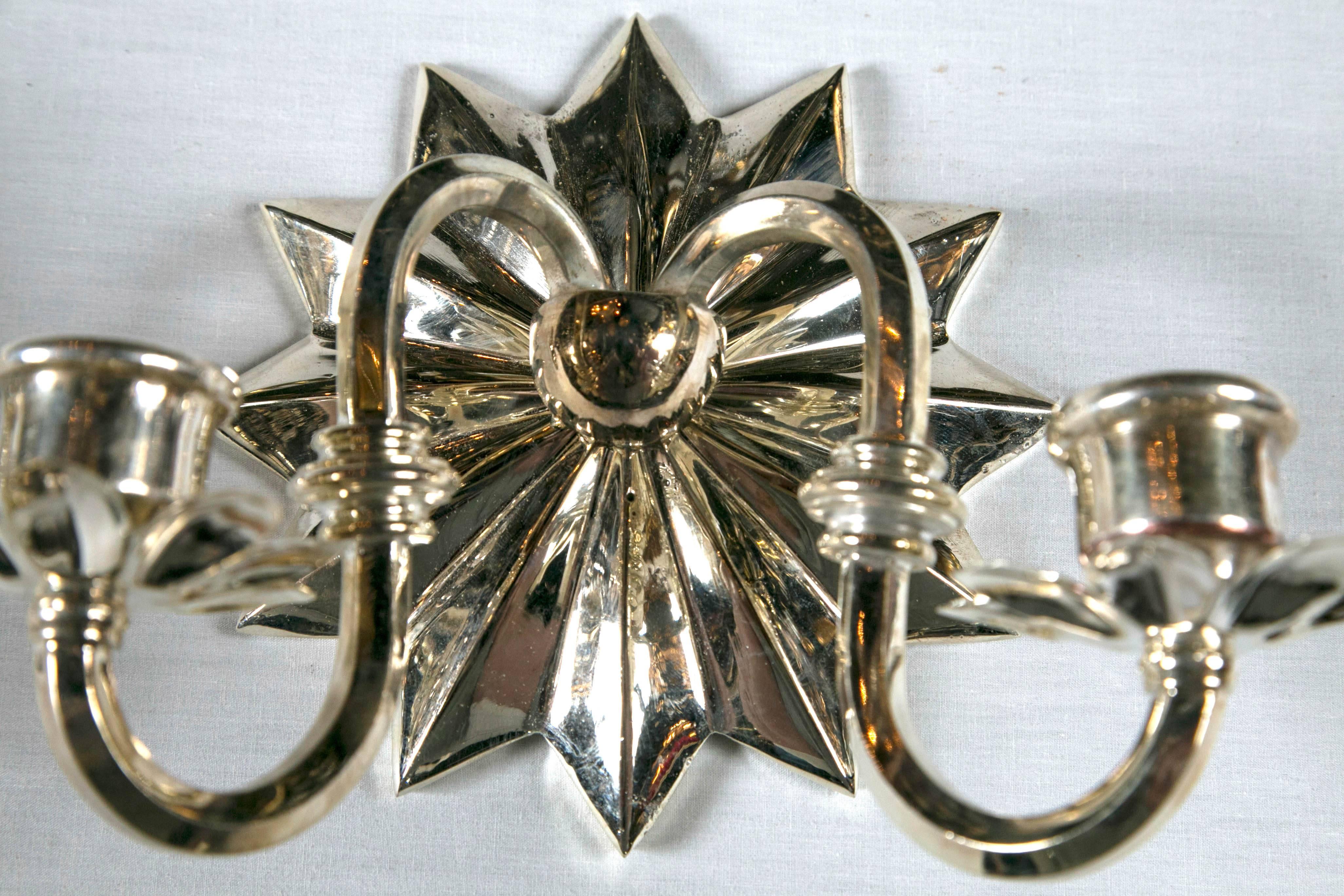 Caldwell Sconces with Starburst Backplate In Excellent Condition In Stamford, CT