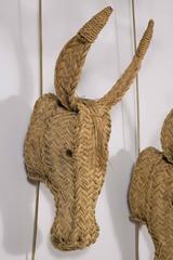 Pair of Donkey Heads, Handcrafted, Spain, 1960