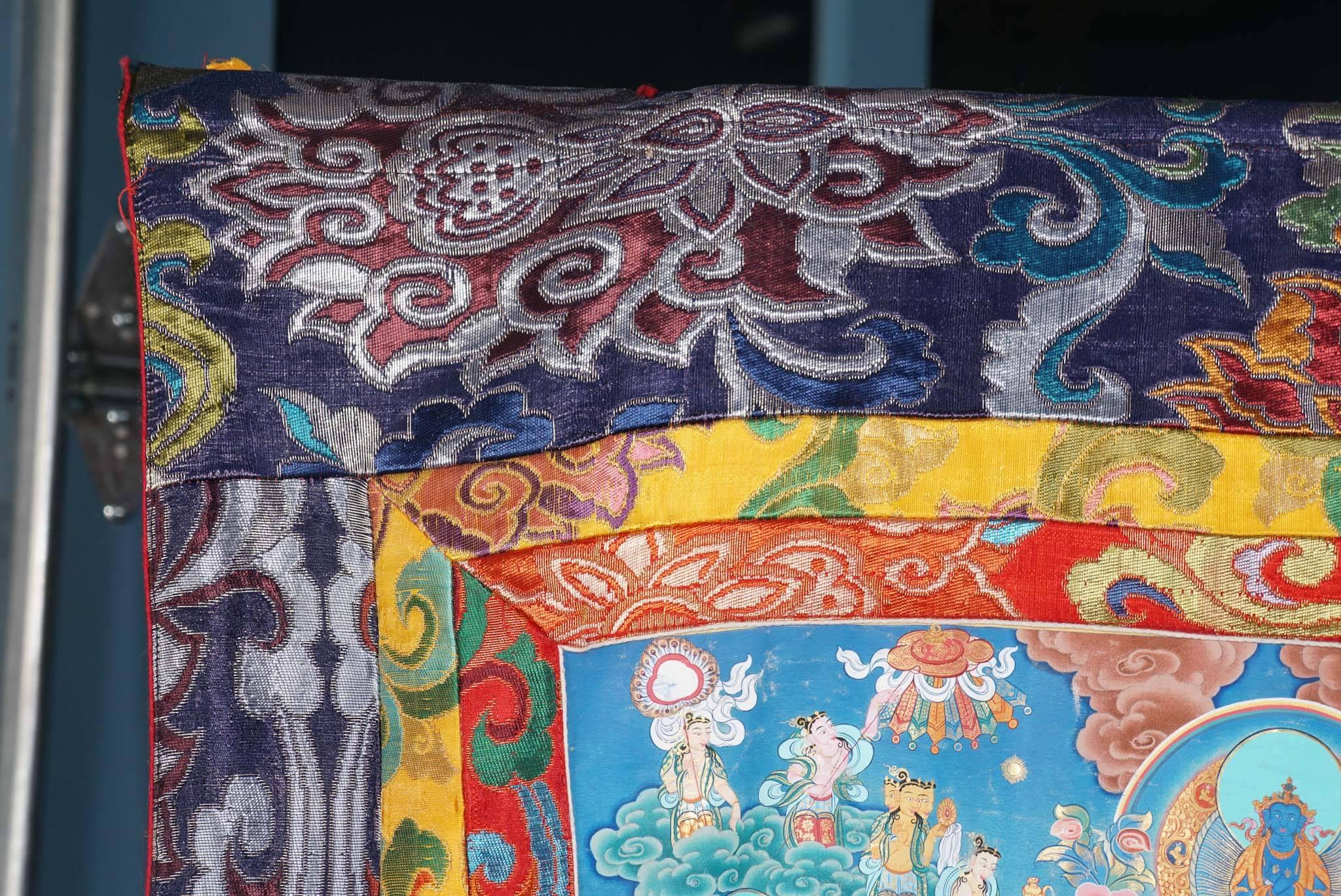 Tibetan Hand-Painted on Silk Thankha, Modern, Tibet/China