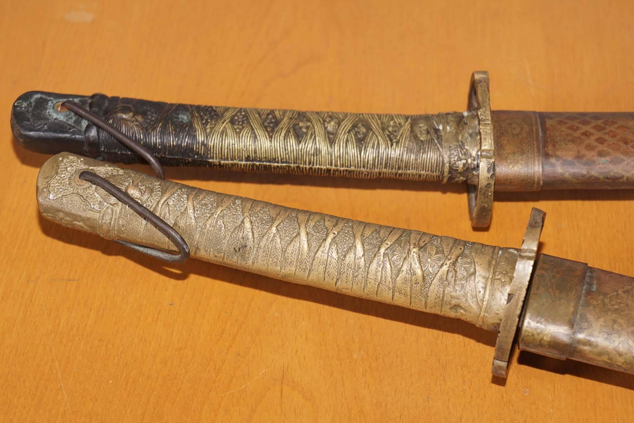 Pair of katana swords, circa 1890-1900.
 
