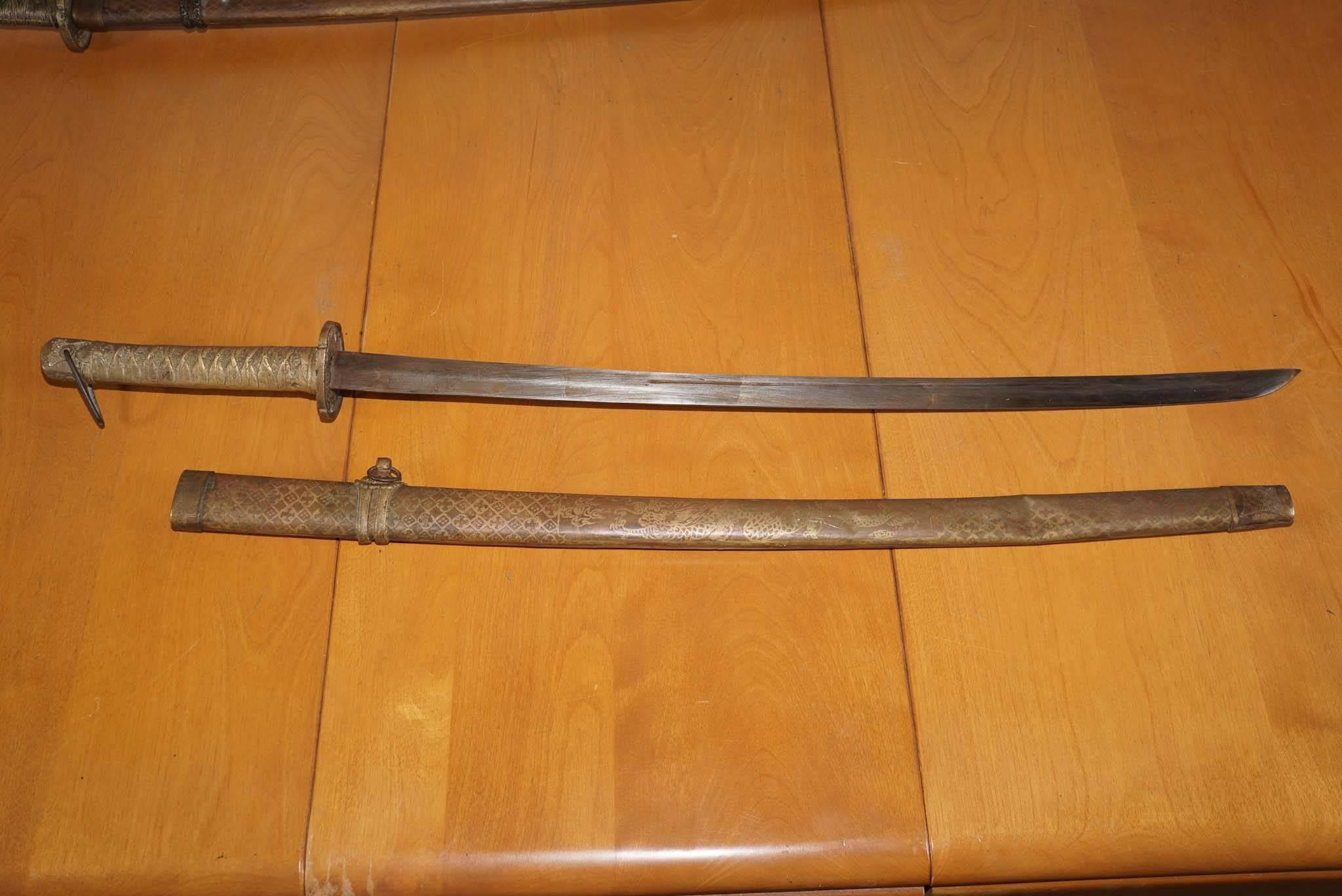 Late 19th Century Pair of Katana Swords