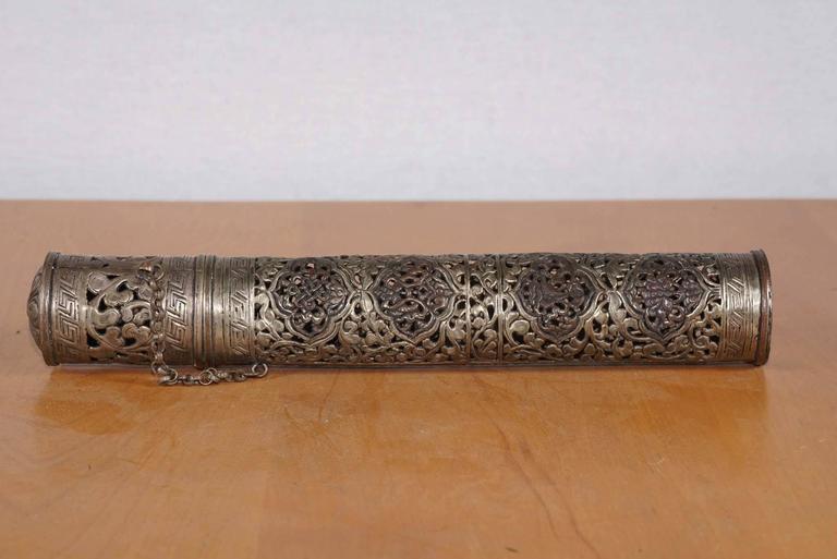 Chinese Metal Scroll Holder, 19th Century at 1stdibs