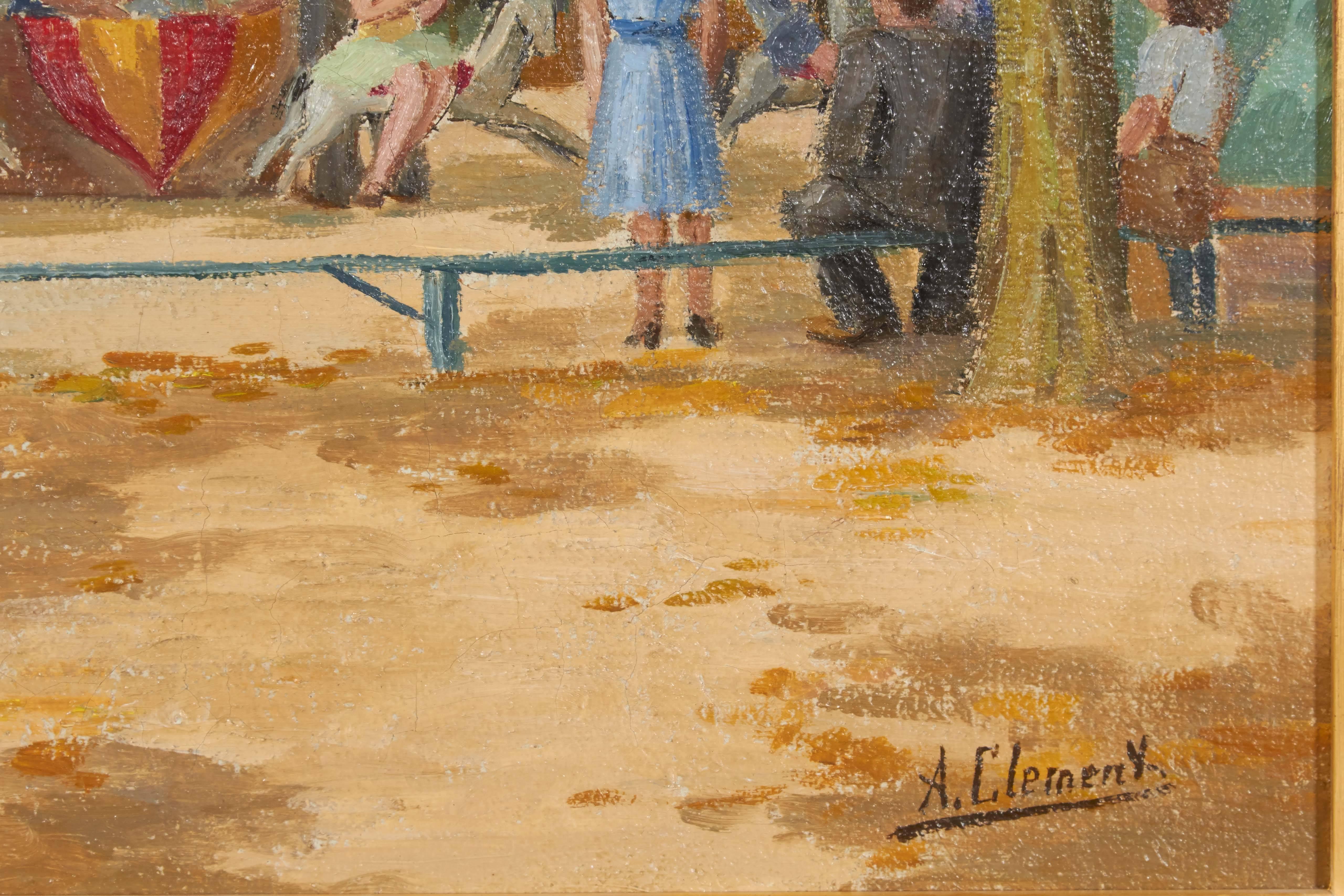Unknown Painting, Children in the Park Oil Painting For Sale