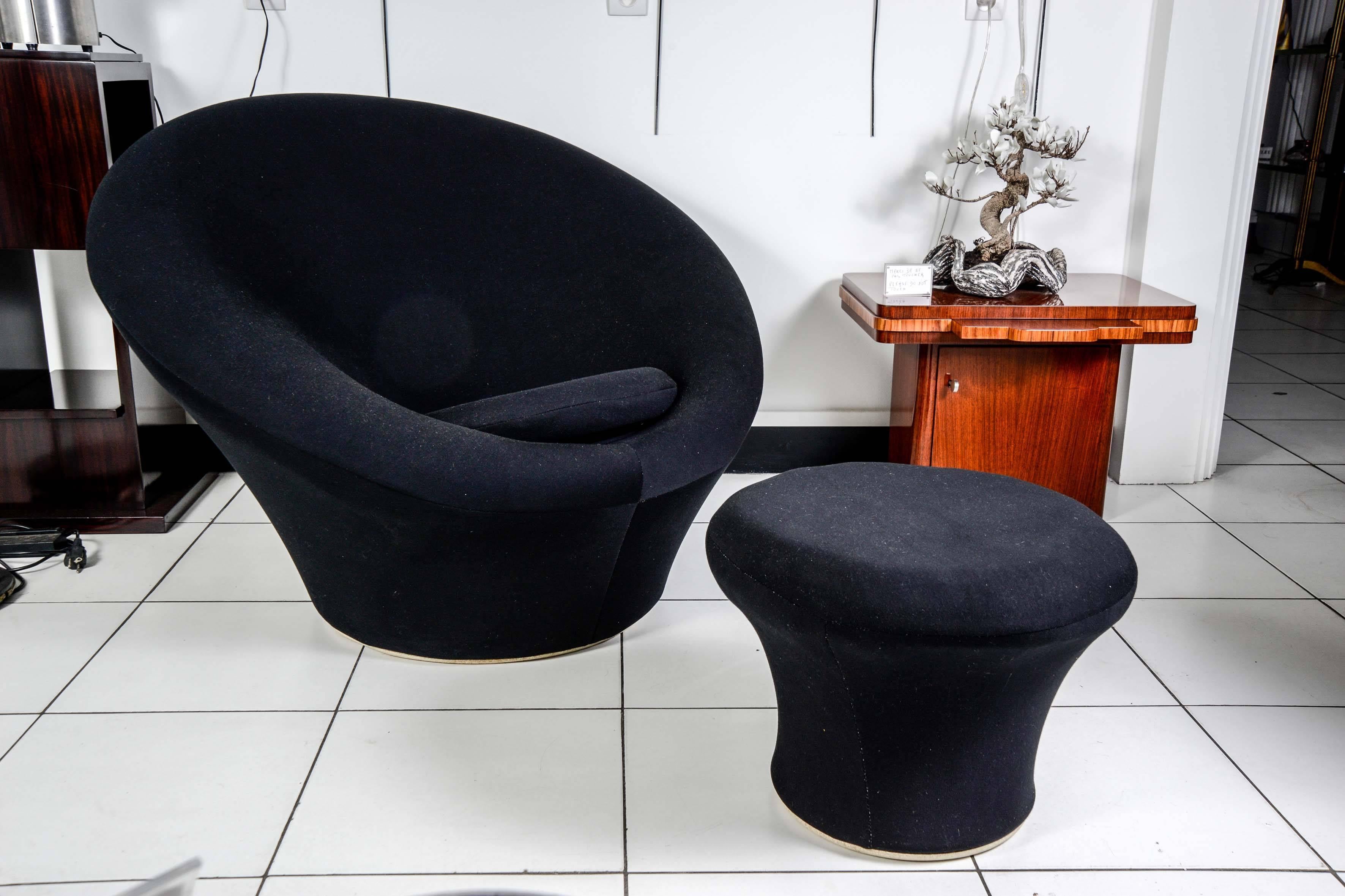 Pierre Paulin Mushroom Chair and Ottoman, for Artifort, circa 1960 In Good Condition In Saint-Ouen, FR