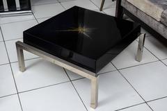 Beautiful Low Coffee Table, Black Lacquered, Maison Guerin, Paris, circa 1970