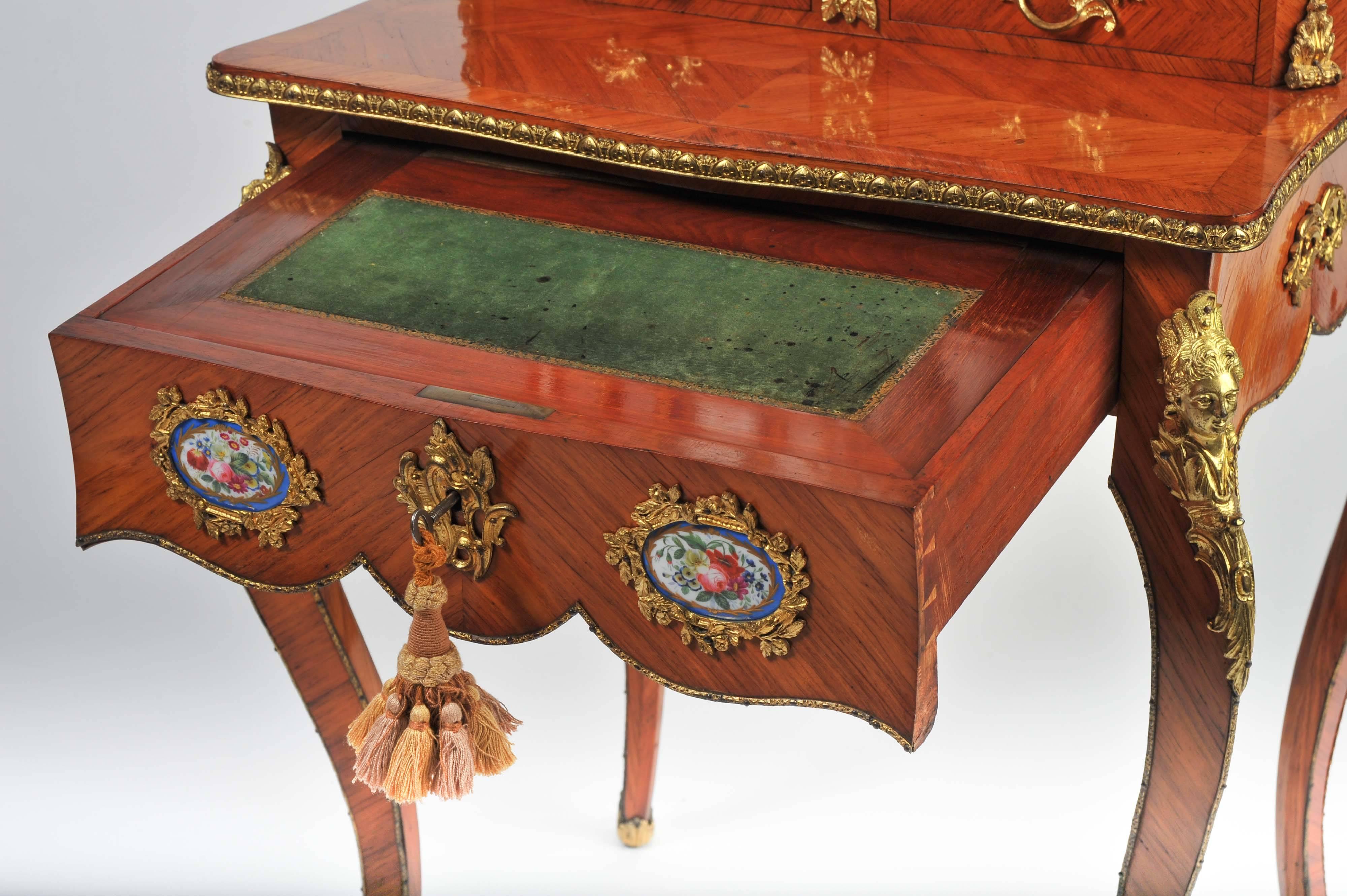 French Writing Table, Cabinet On Stand with Ormolu Mounts, Mid 19th Century In Excellent Condition In London, GB