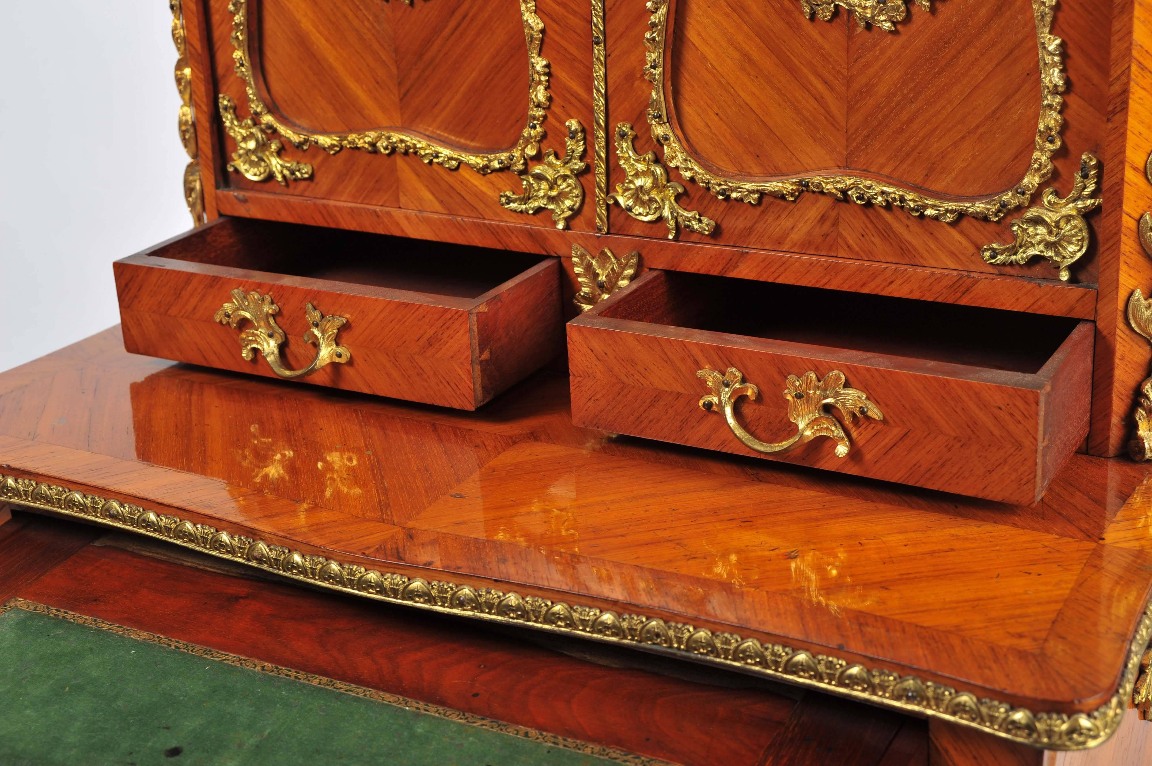 French Writing Table, Cabinet On Stand with Ormolu Mounts, Mid 19th Century 2