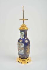 Late 19th Century Ormolu-Mounted Chinese Canton Vase with Family Figures
