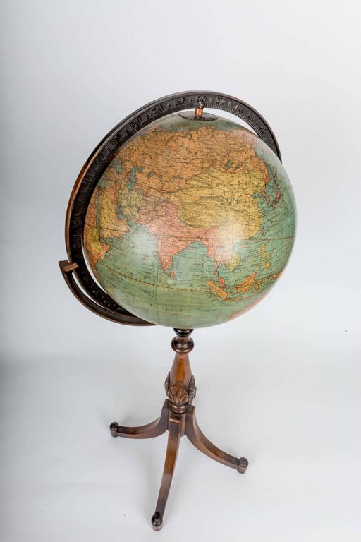 Early 20th Century Terrestrial Globe on Turned Walnut Stand 5