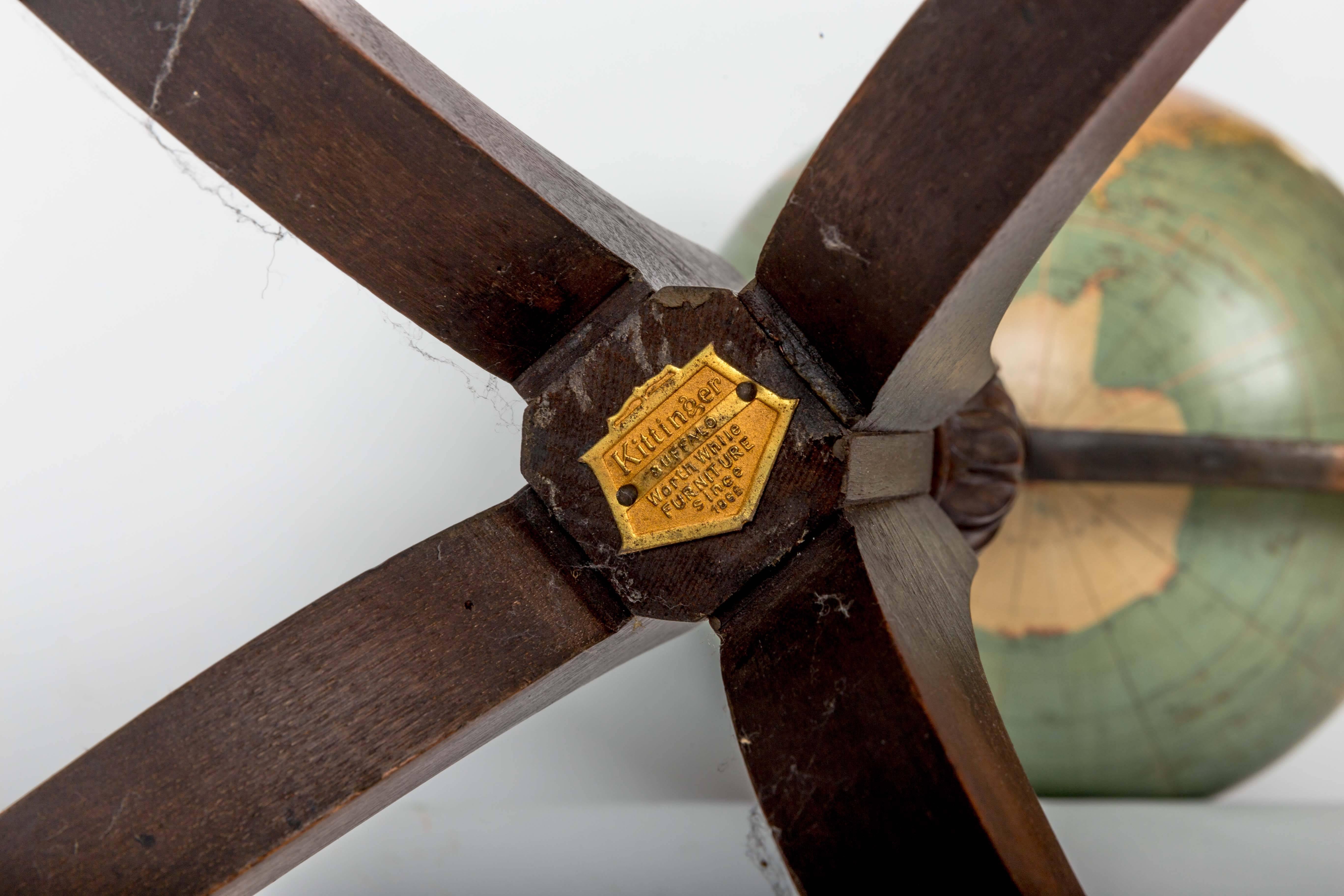 Early 20th Century Terrestrial Globe on Turned Walnut Stand 6