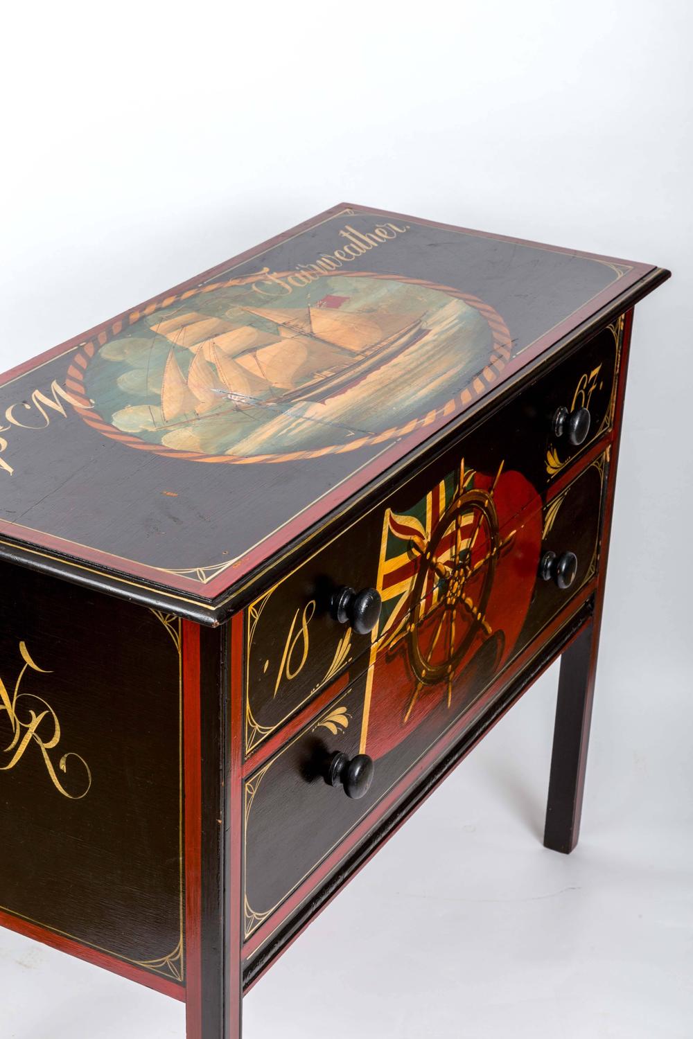 Nautical Painted Chest of Drawers For Sale at 1stdibs