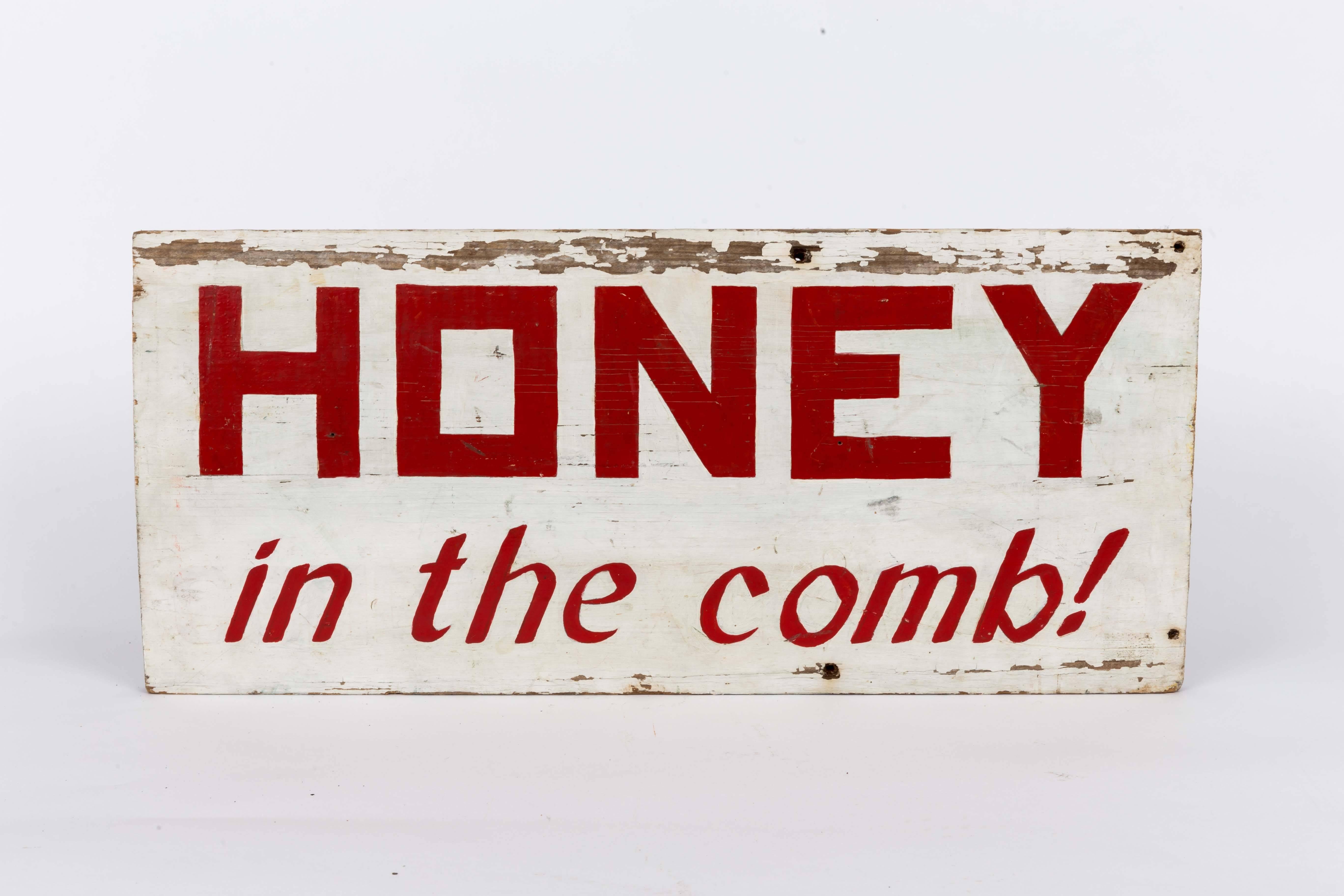 Vintage Honey in the Comb! sign, early 20th century.
