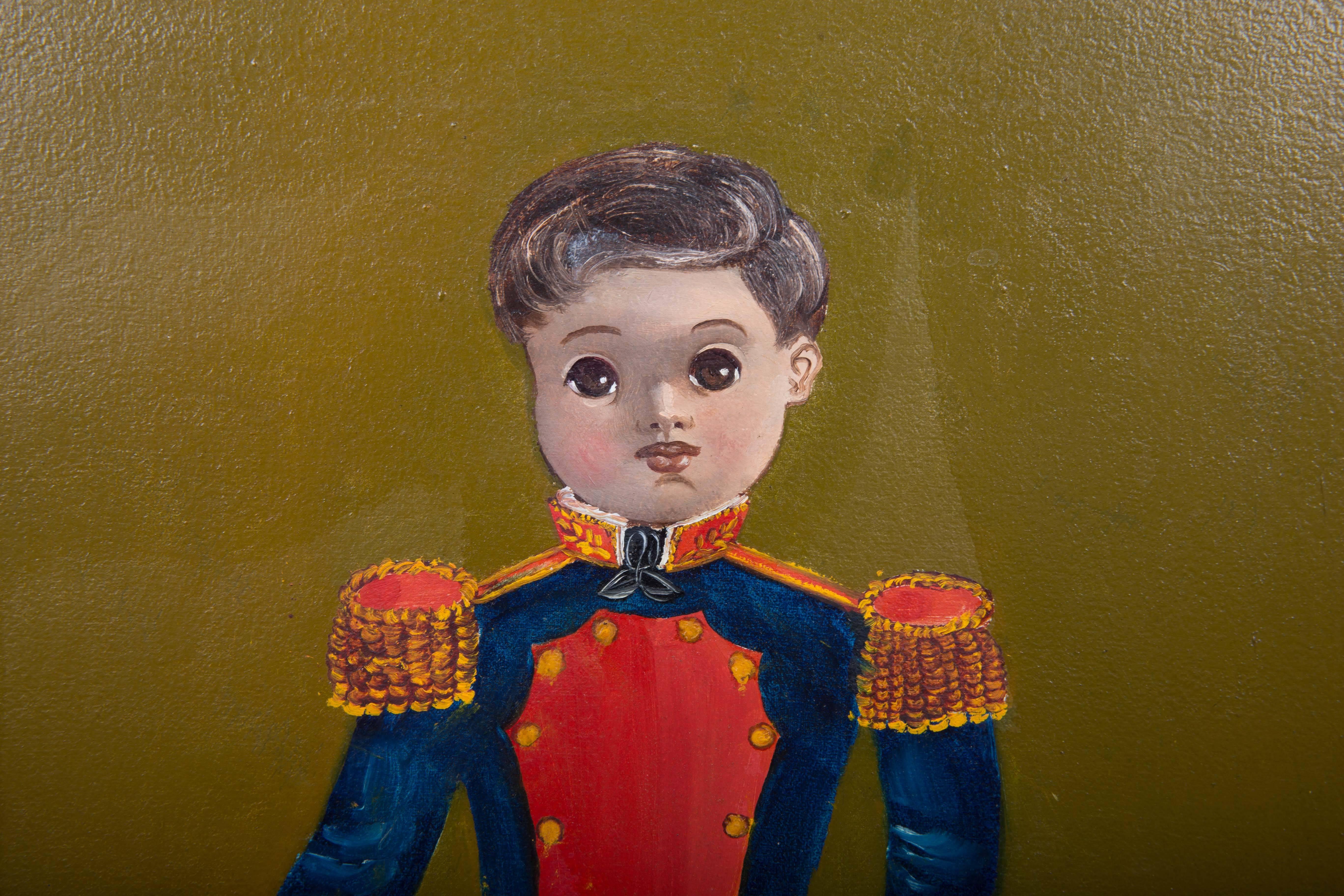 Art Deco Agapito Labios Portrait of Boy, Oil on Canvas