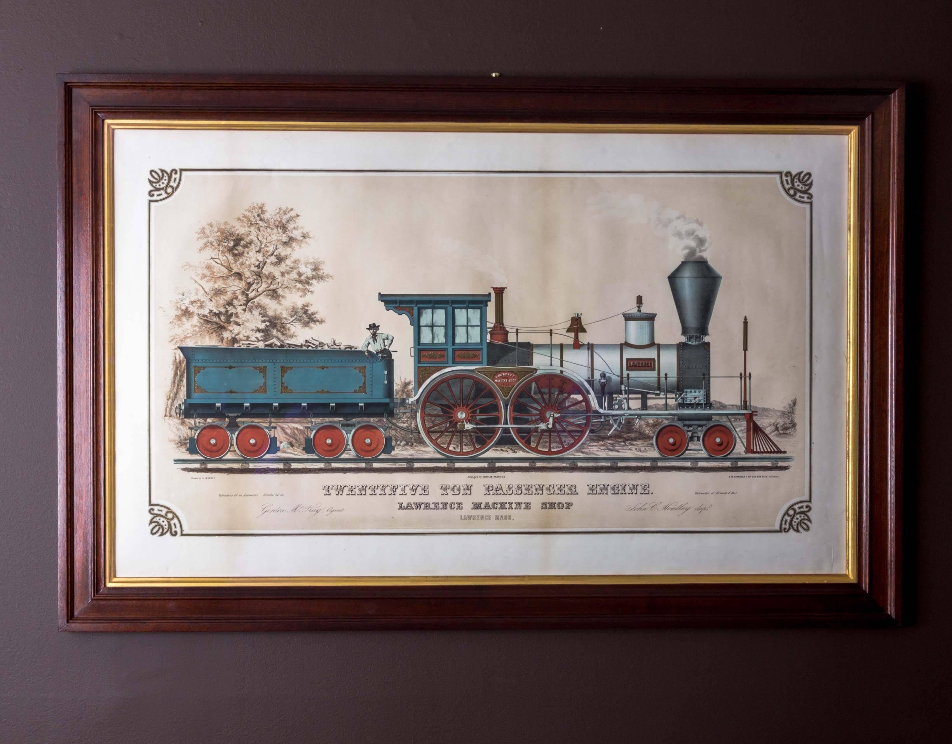 Charles Hastings train print drawn by A. Lederle, in the style of Currier and Ives
Locomotive.
