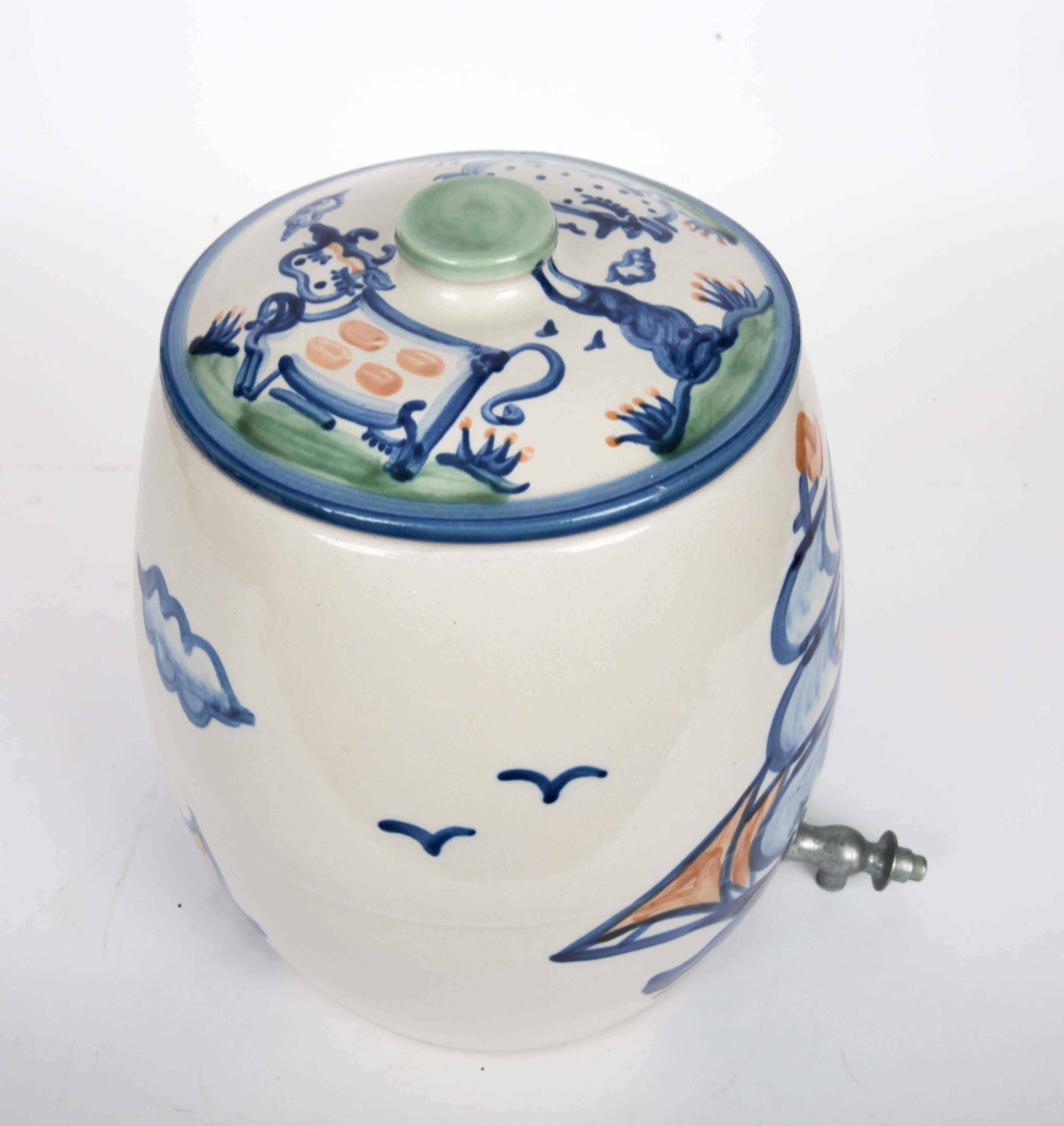 Country Hadley Pottery Water Cooler