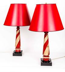 Pair of Barber Pole Lamps